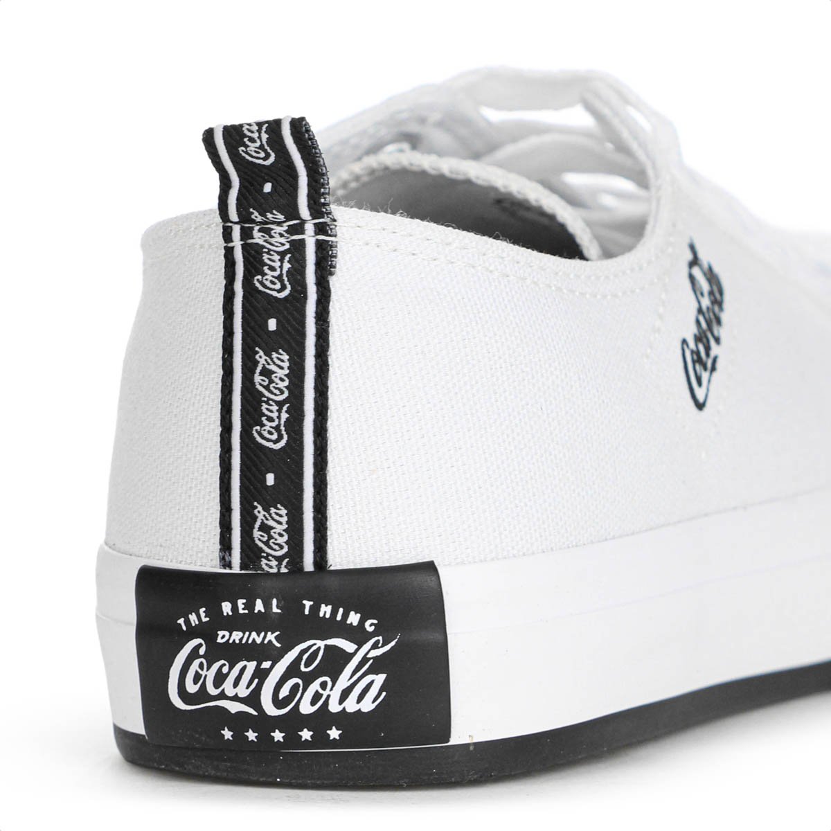 Tenis Coca Cola Atlanta Canvas Coke Branco e Preto - Feminino Branco 7