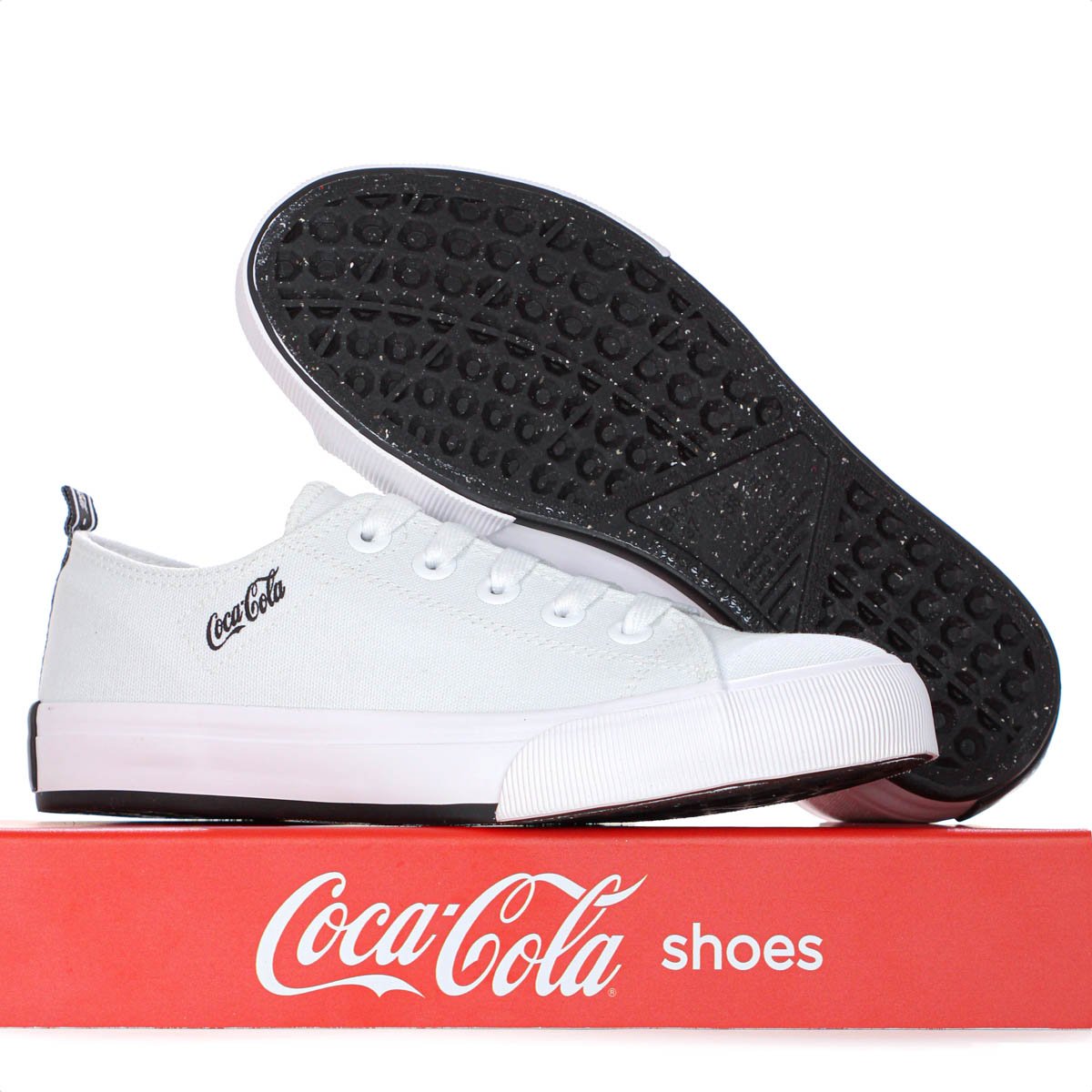 Tenis Coca Cola Atlanta Canvas Coke Branco e Preto - Feminino Branco 8