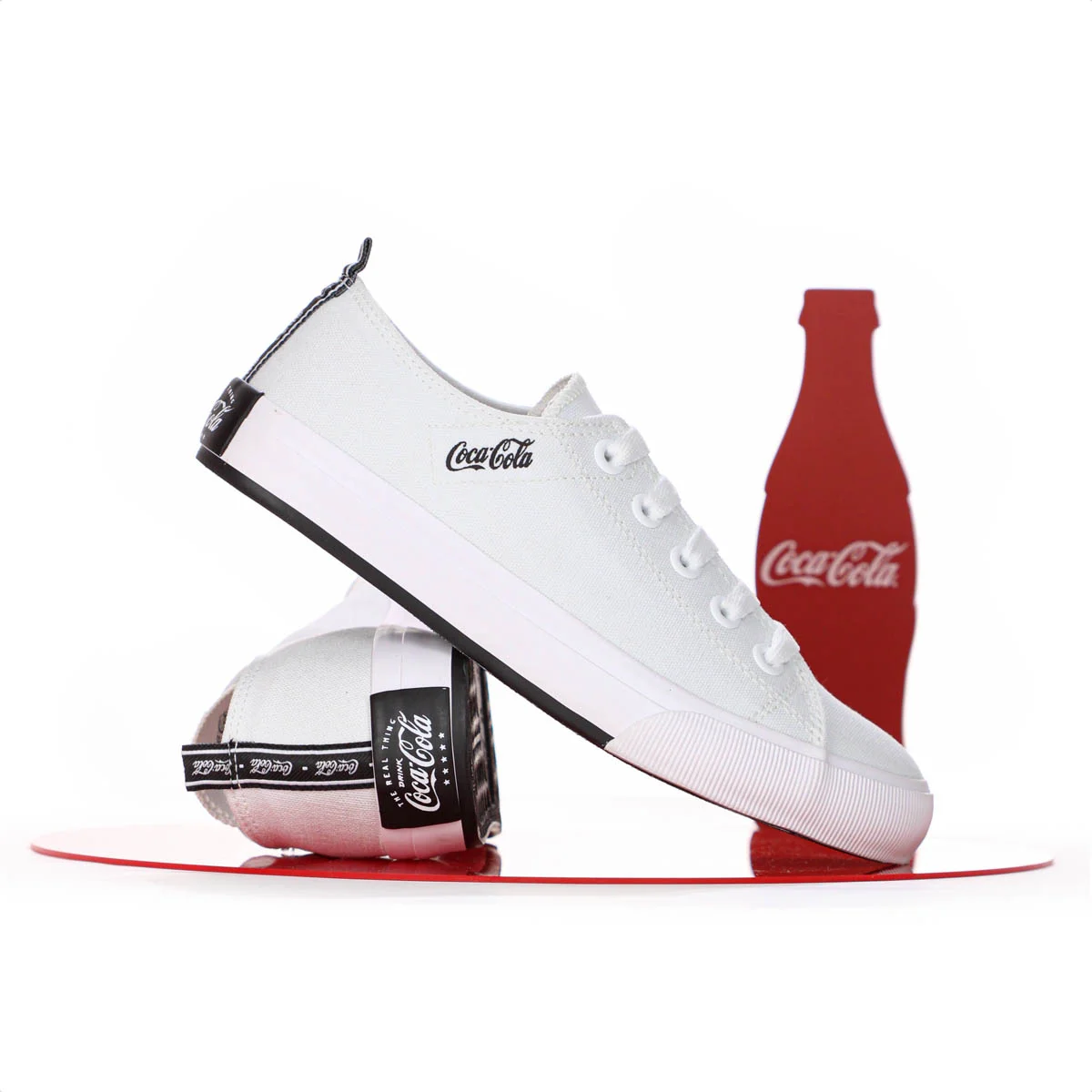 Tenis Coca Cola Atlanta Canvas Coke Branco e Preto - Feminino Branco 9