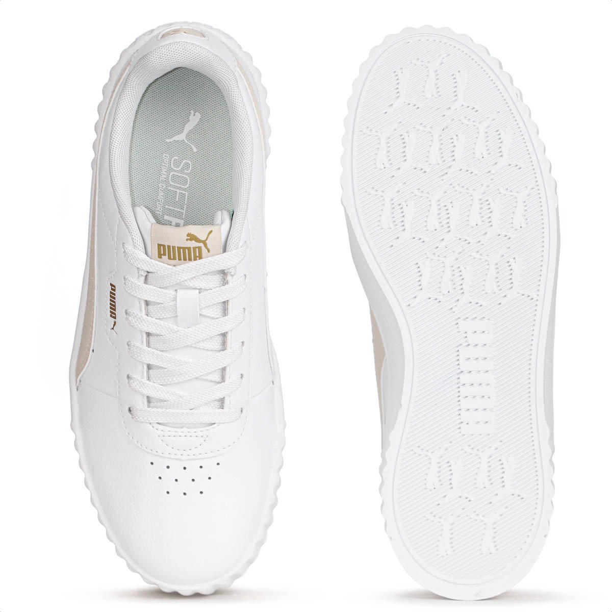 Tenis Puma Carina 3.0 BDP Branco Creme e Dourado - Feminino Branco 4