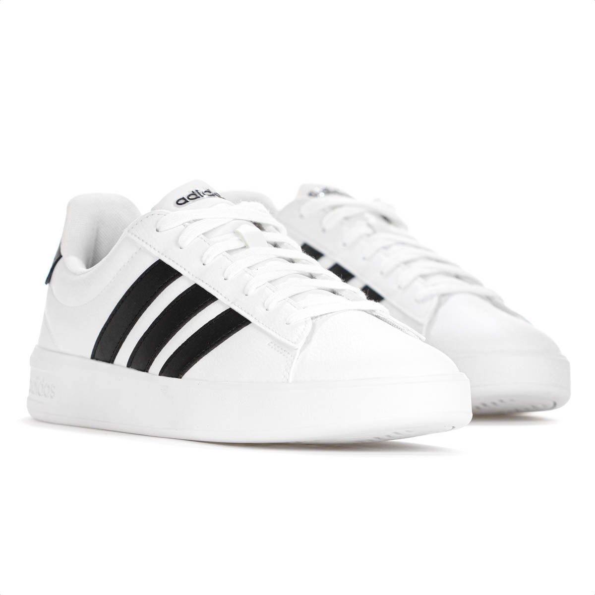 Tenis Adidas Grand Court 3.0 Branco e Preto - Masculino Branco 3