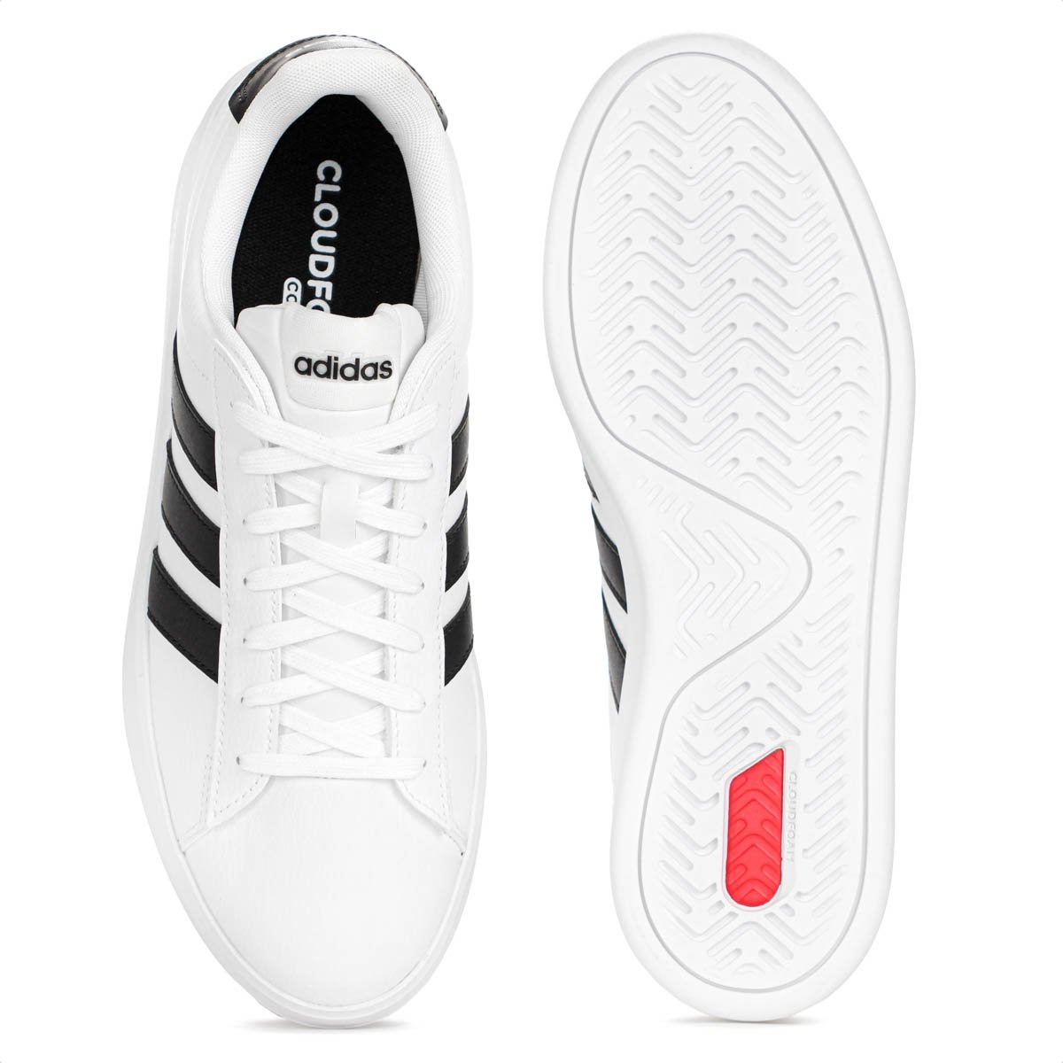 Tenis Adidas Grand Court 3.0 Branco e Preto - Masculino Branco 4