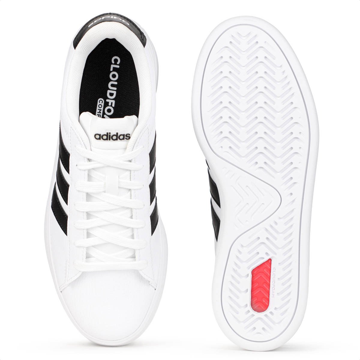 Tenis Adidas Grand Court 3.0 Branco e Preto - Feminino Branco 4