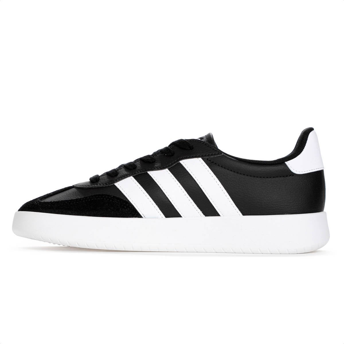 Tenis Adidas Barreda Couro Preto e Branco - Masculino Preto 2