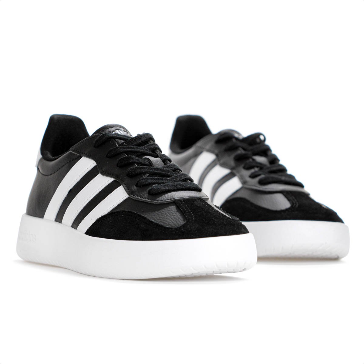 Tenis Adidas Barreda Couro Preto e Branco - Masculino Preto 3