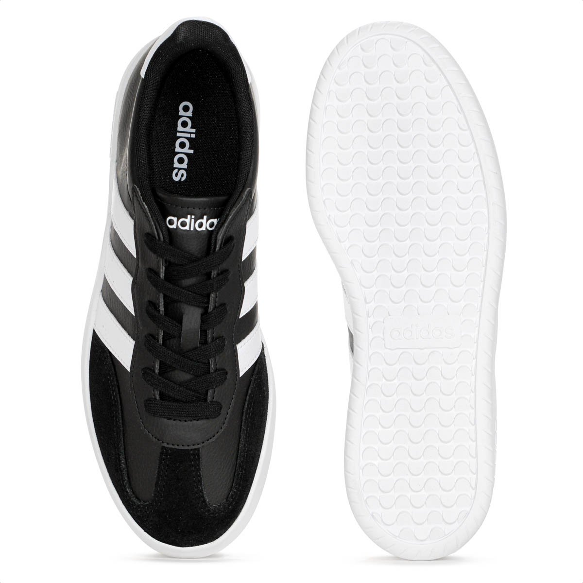 Tenis Adidas Barreda Couro Preto e Branco - Masculino Preto 4