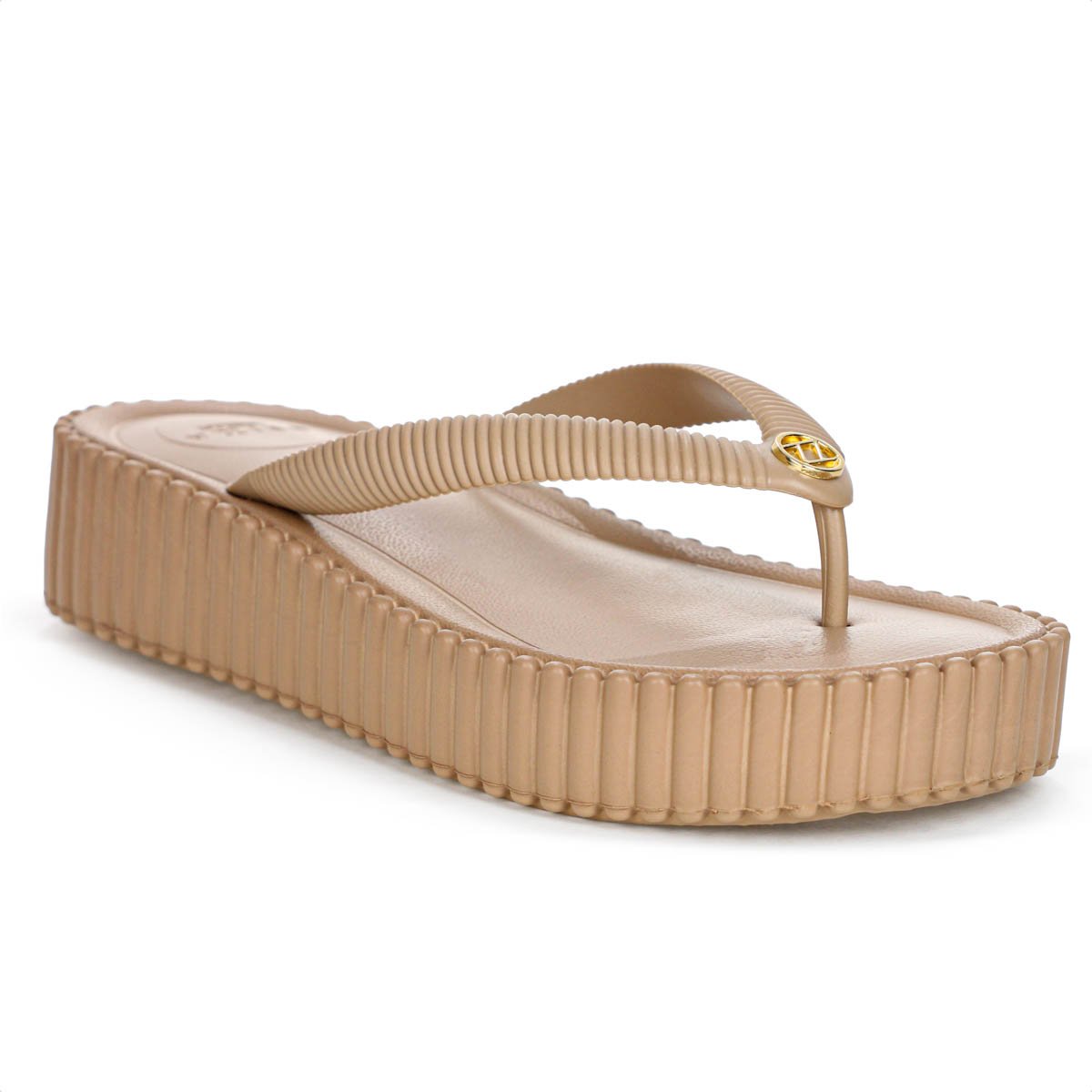 Sandalia Brizza Arezzo Flatform Flip Flop Bali Bege - Feminino Bege 3