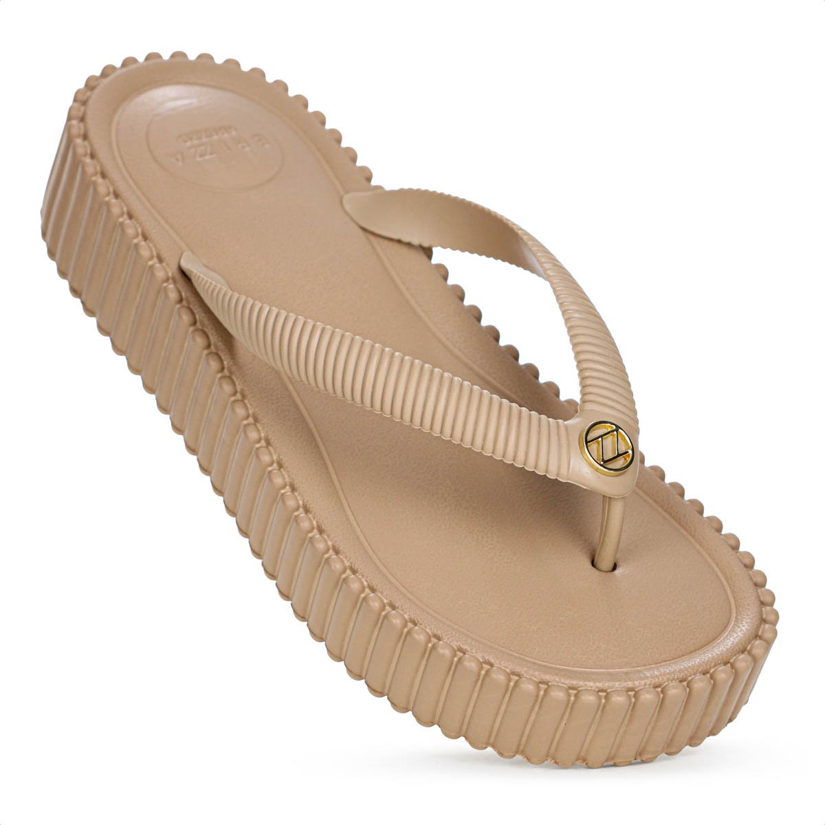 Sandalia Brizza Arezzo Flatform Flip Flop Bali Bege - Feminino Bege 6