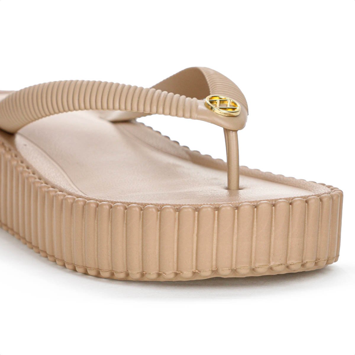 Sandalia Brizza Arezzo Flatform Flip Flop Bali Bege - Feminino Bege 8