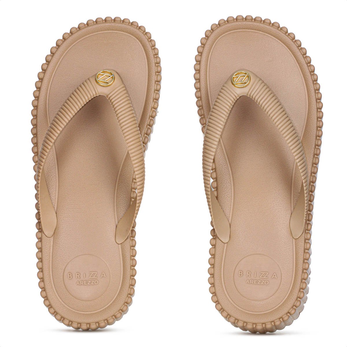 Sandalia Brizza Arezzo Flatform Flip Flop Bali Bege - Feminino