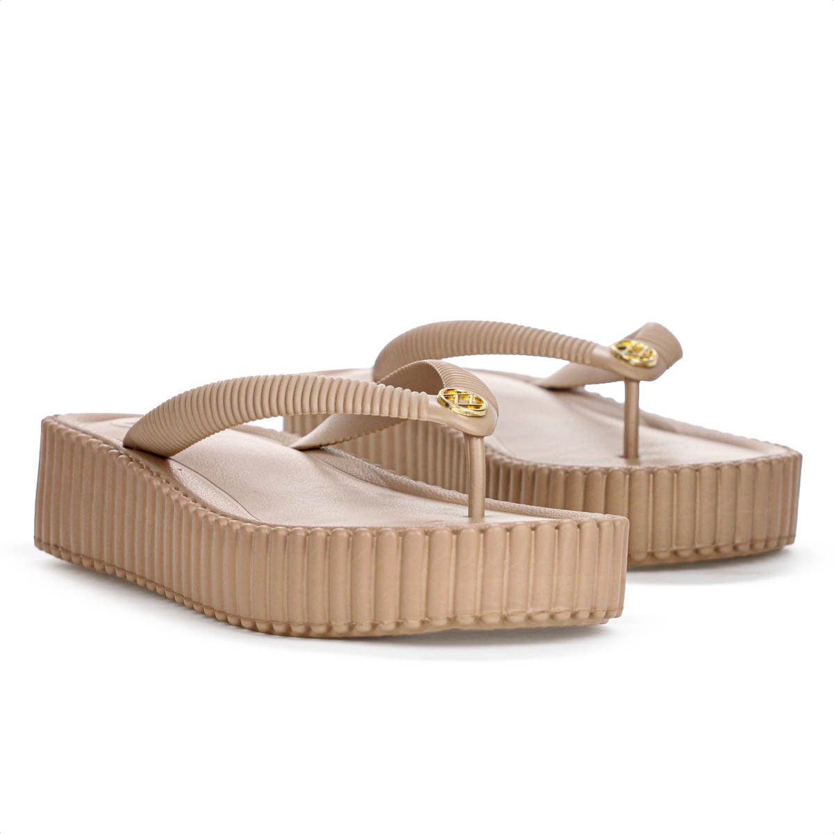 Sandalia Brizza Arezzo Flatform Flip Flop Bali Bege - Feminino Bege 2