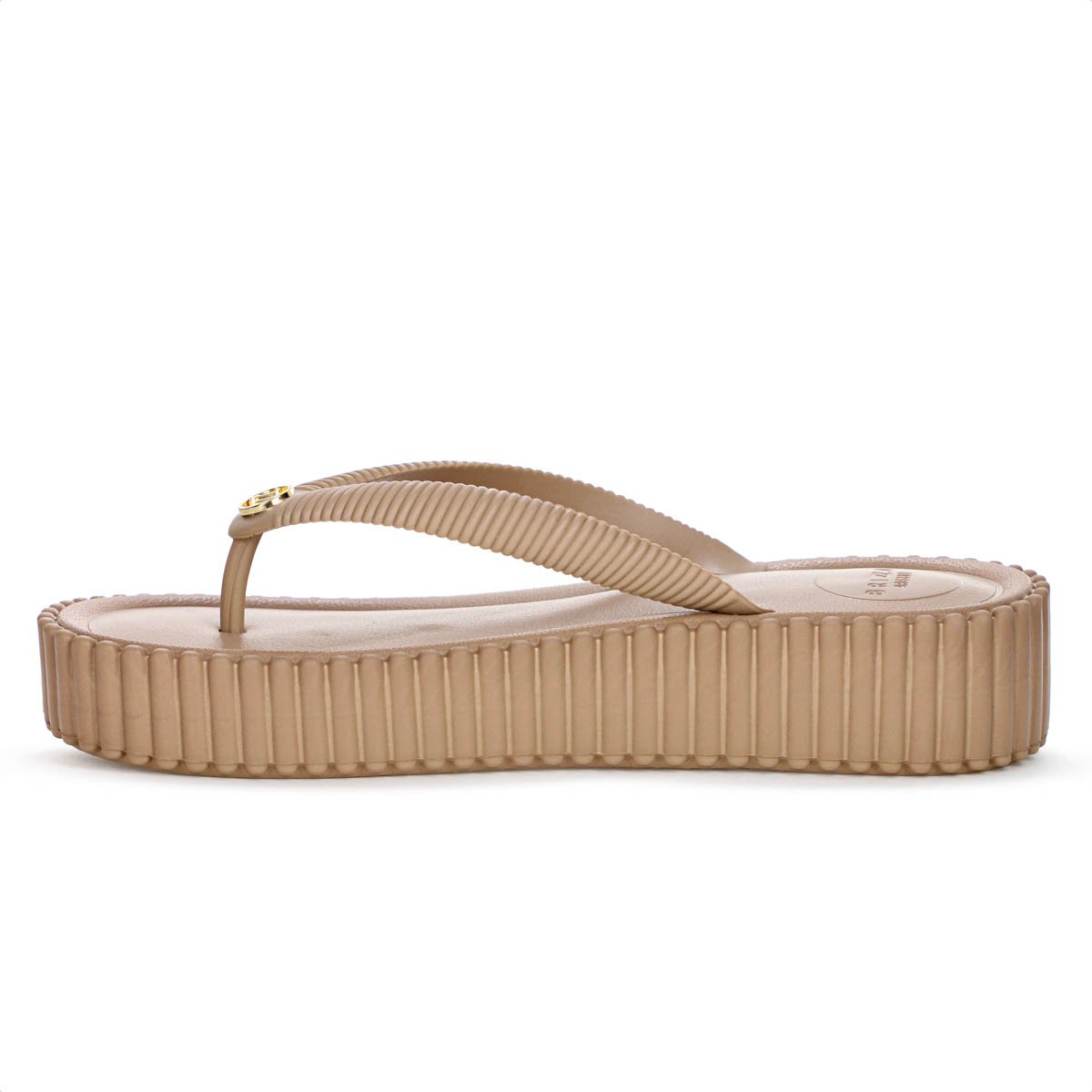 Sandalia Brizza Arezzo Flatform Flip Flop Bali Bege - Feminino Bege 5