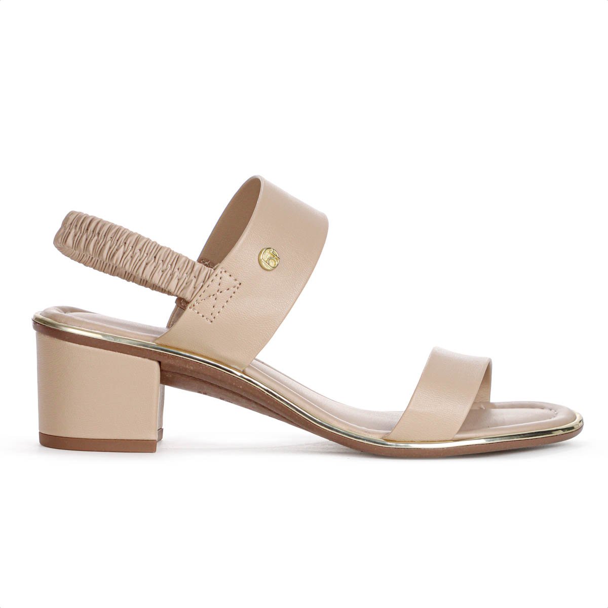 Sandalia Beira Rio Salto Baixo Napa Turim Bege - Feminino Bege 2