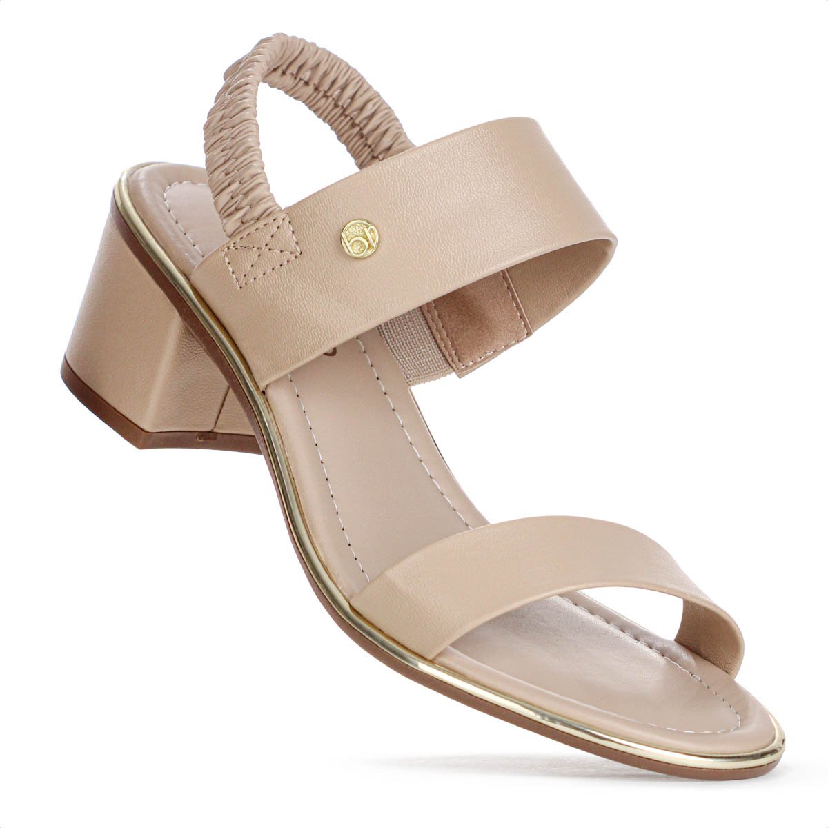 Sandalia Beira Rio Salto Baixo Napa Turim Bege - Feminino Bege 6