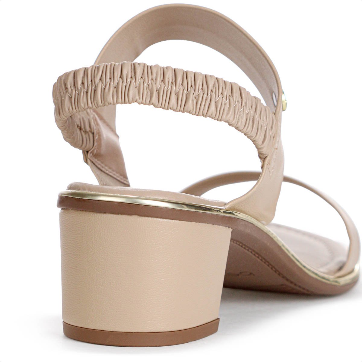 Sandalia Beira Rio Salto Baixo Napa Turim Bege - Feminino Bege 8