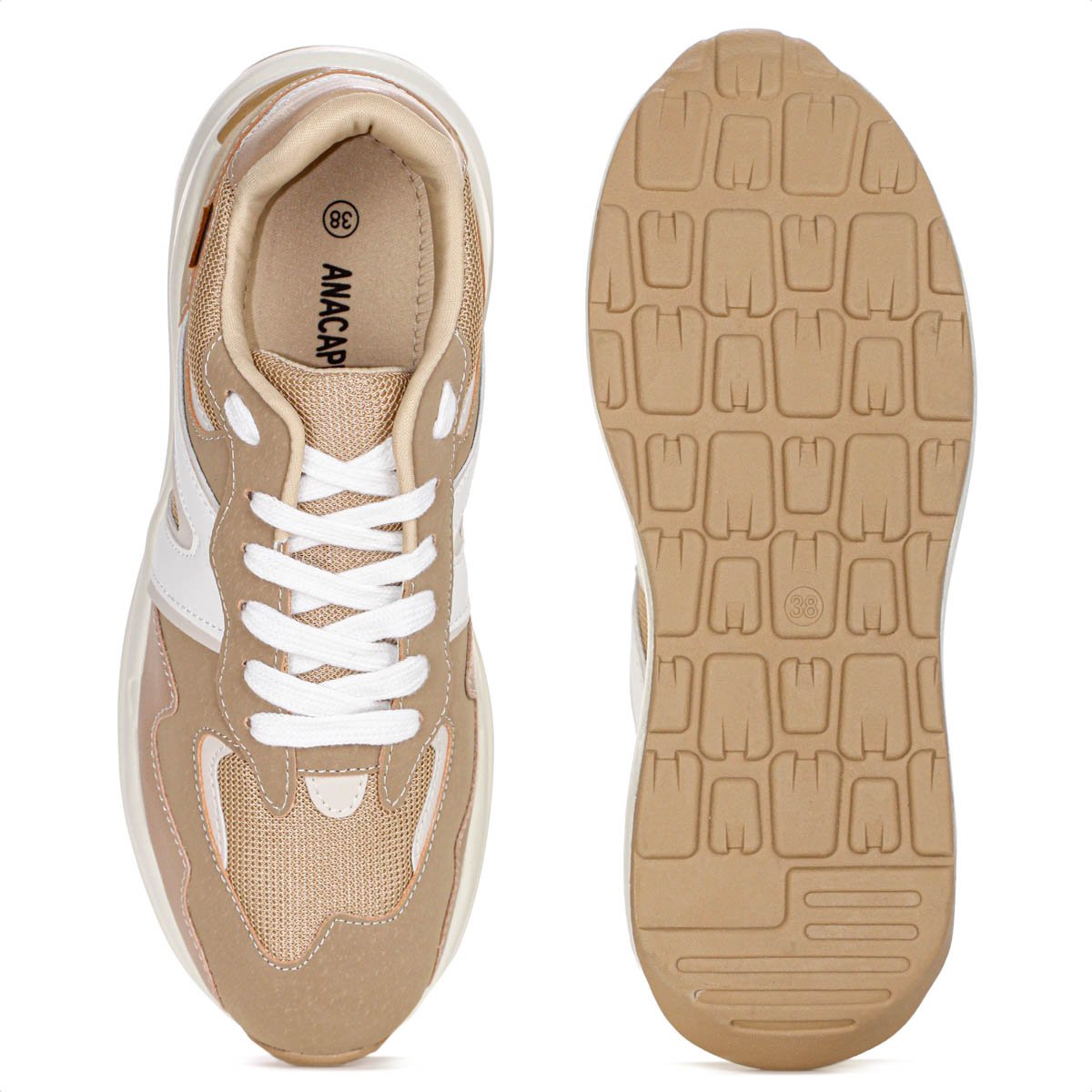 Tenis Anacapri Sporty Mia Virginia Fonseca Marrom Claro e Branco - Feminino Marrom 4