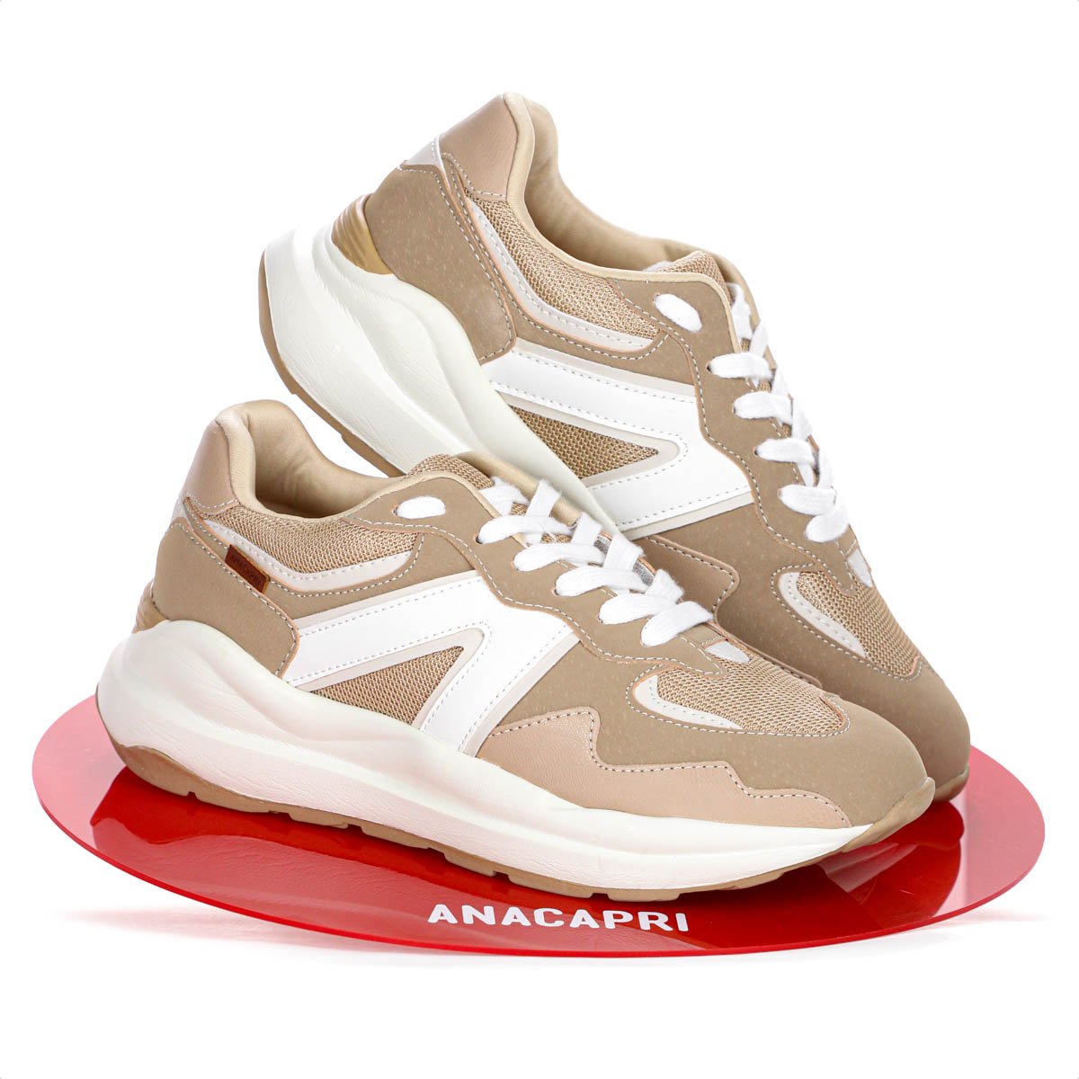 Tenis Anacapri Sporty Mia Virginia Fonseca Marrom Claro e Branco - Feminino Marrom 8