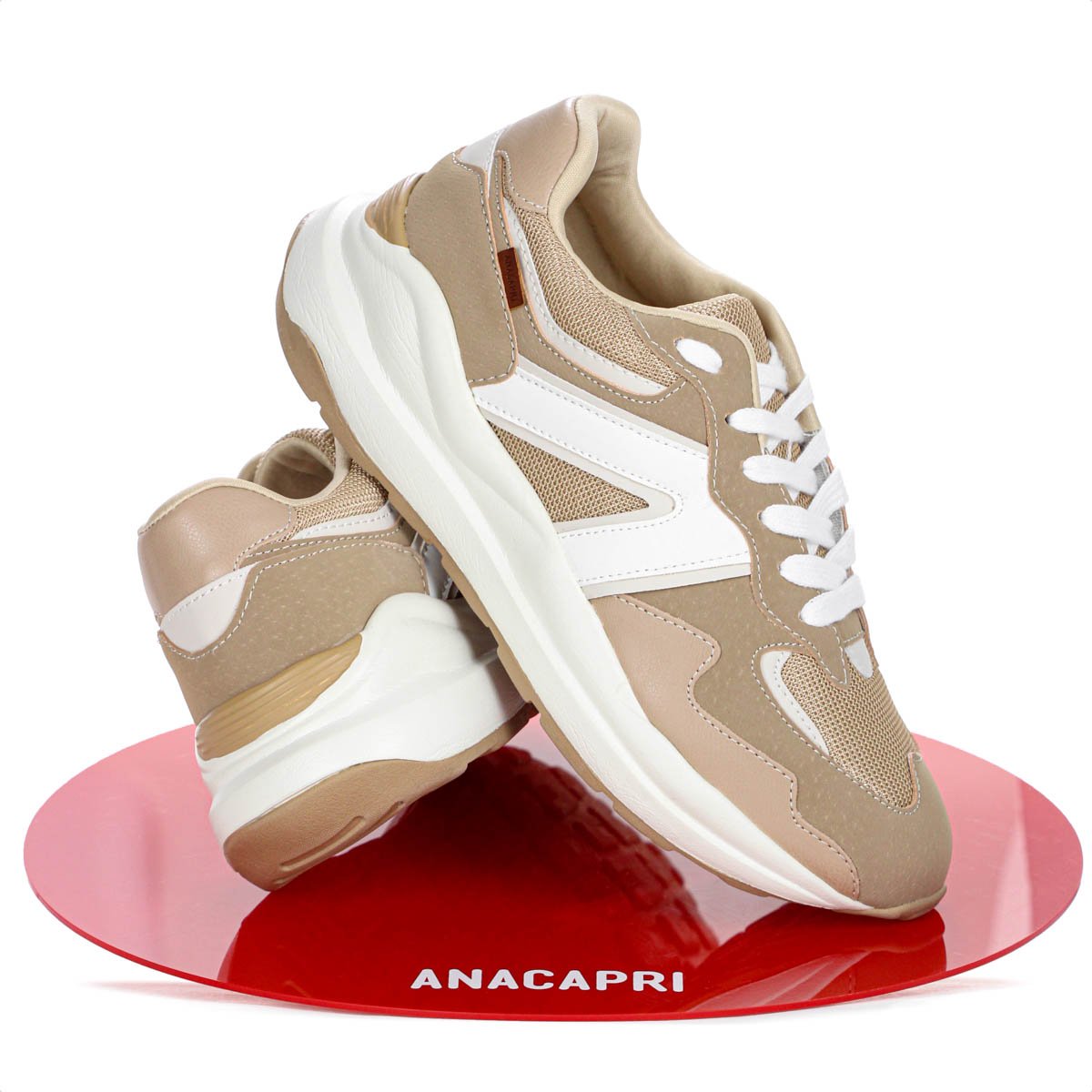 Tenis Anacapri Sporty Mia Virginia Fonseca Marrom Claro e Branco - Feminino Marrom 9