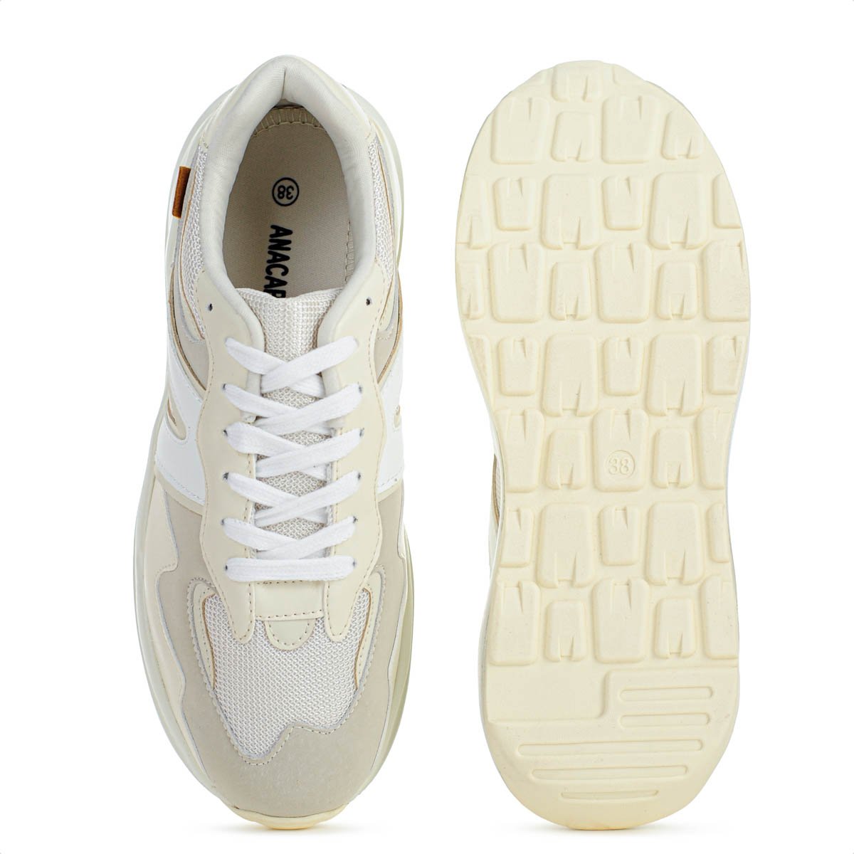 Tenis Anacapri Sporty Mia Virginia Fonseca Bege e Off White - Feminino Bege 6