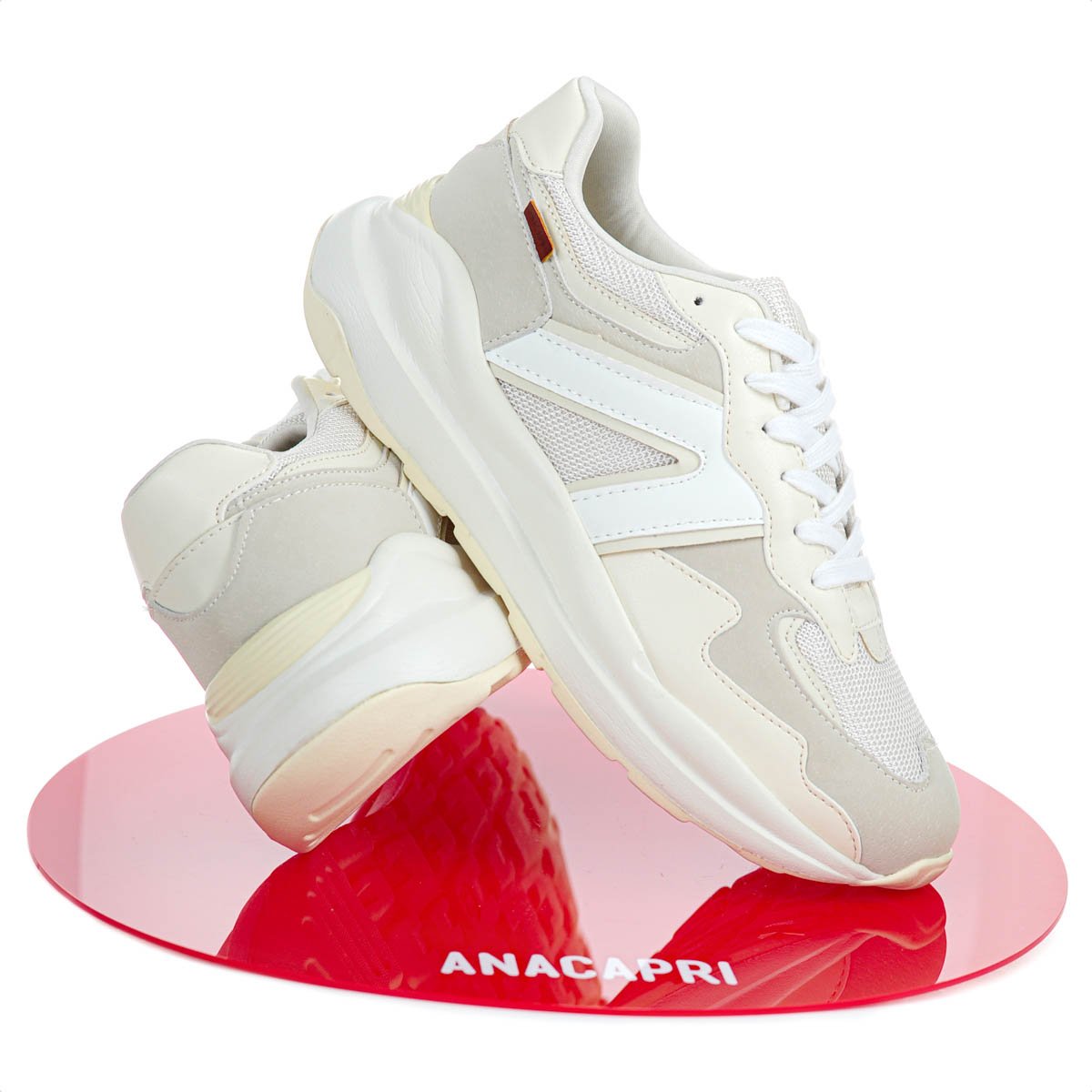 Tenis Anacapri Sporty Mia Virginia Fonseca Bege e Off White - Feminino Bege 9