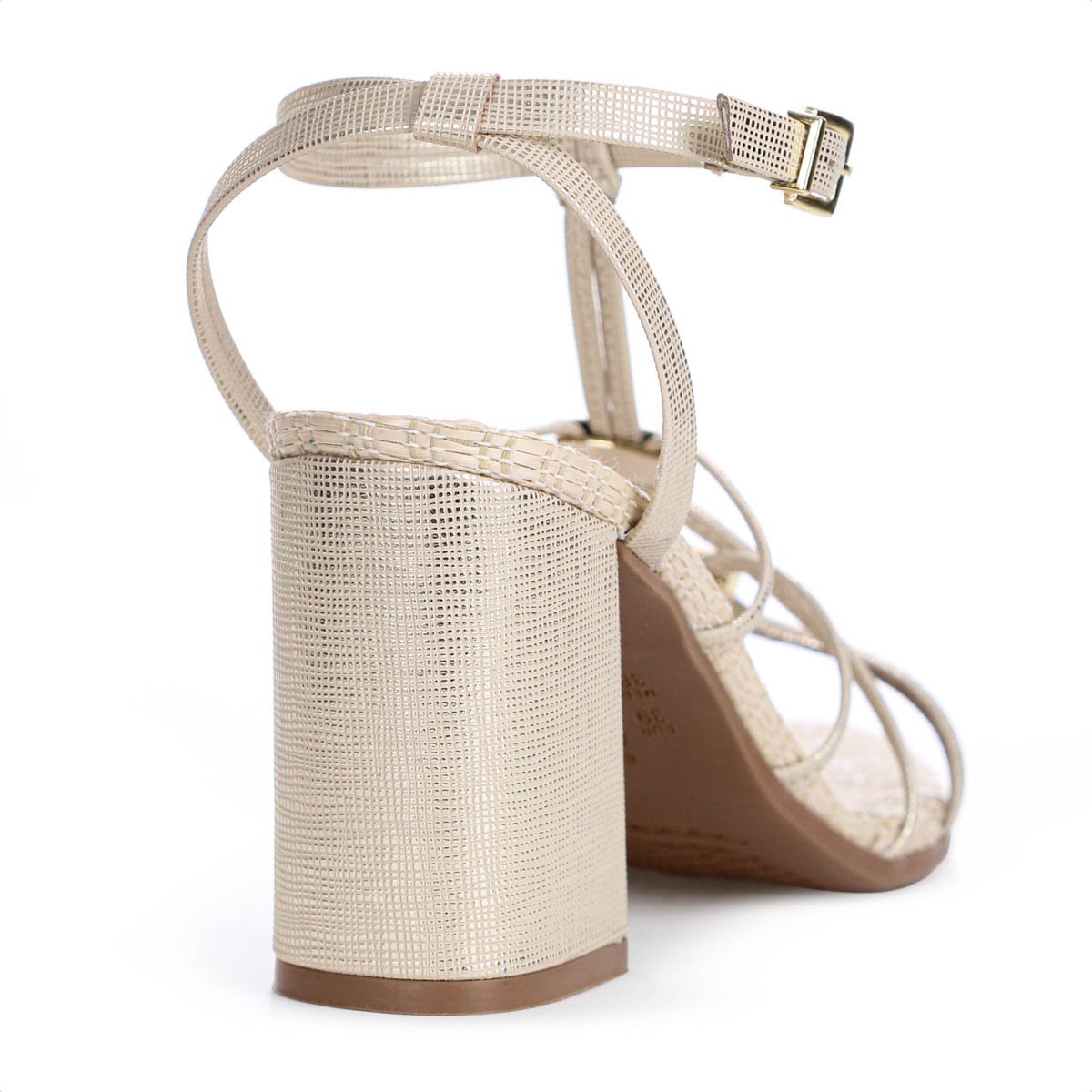 Sandalia Ramarim Salto Bloco Tiras Delicadas Dourado - Feminino Dourado 8