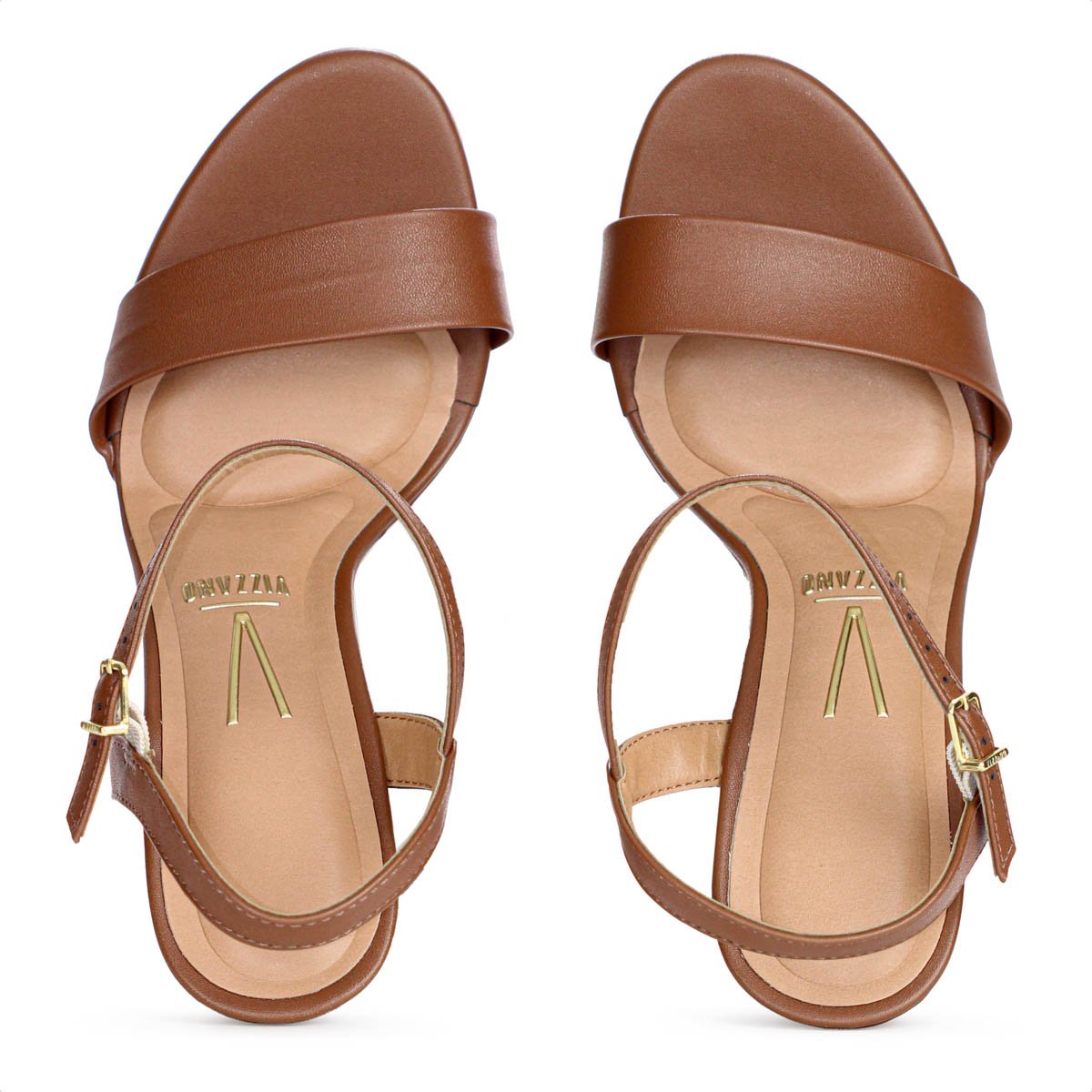Sandalia Vizzano Salto Alto Lisa Marrom - Feminino Marrom 5