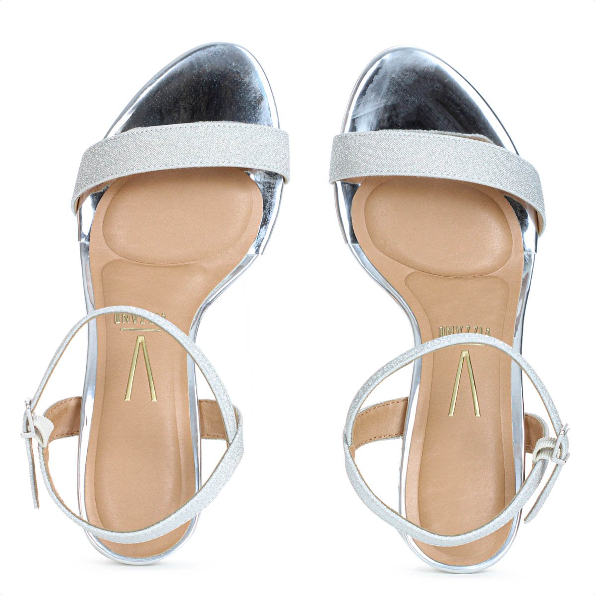 Sandalia Vizzano Salto Medio C/Brilho Prata - Feminino Prata 5
