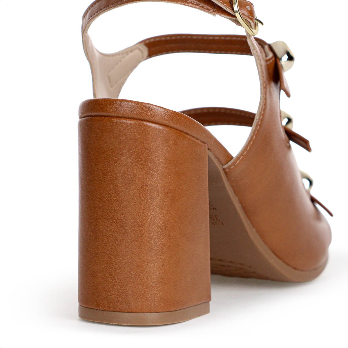 Sandalia Ramarim Salto Bloco Tres Tiras Marrom - Feminino Marrom 9