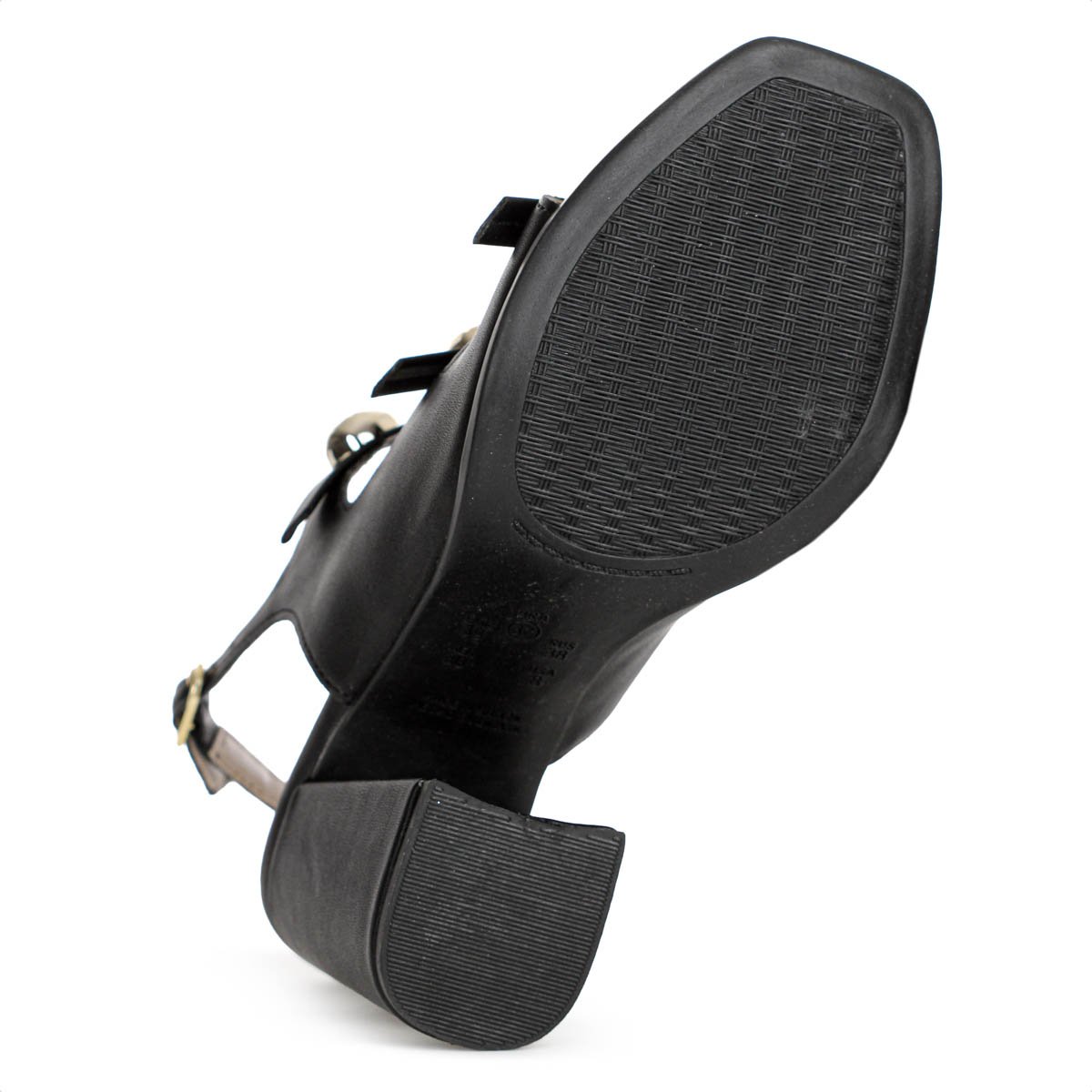 Sandalia Ramarim Salto Bloco Tres Tiras Preto - Feminino Preto 7