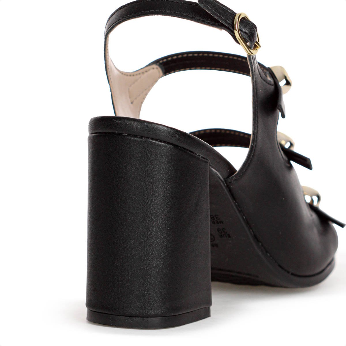 Sandalia Ramarim Salto Bloco Tres Tiras Preto - Feminino Preto 9