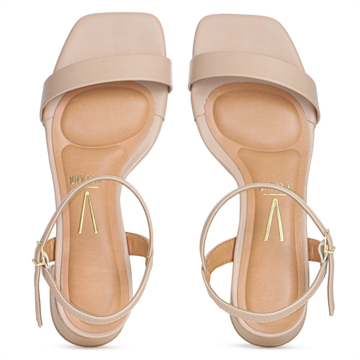 Sandalia Vizzano Salto Baixo Pelica Bege - Feminino Bege 5