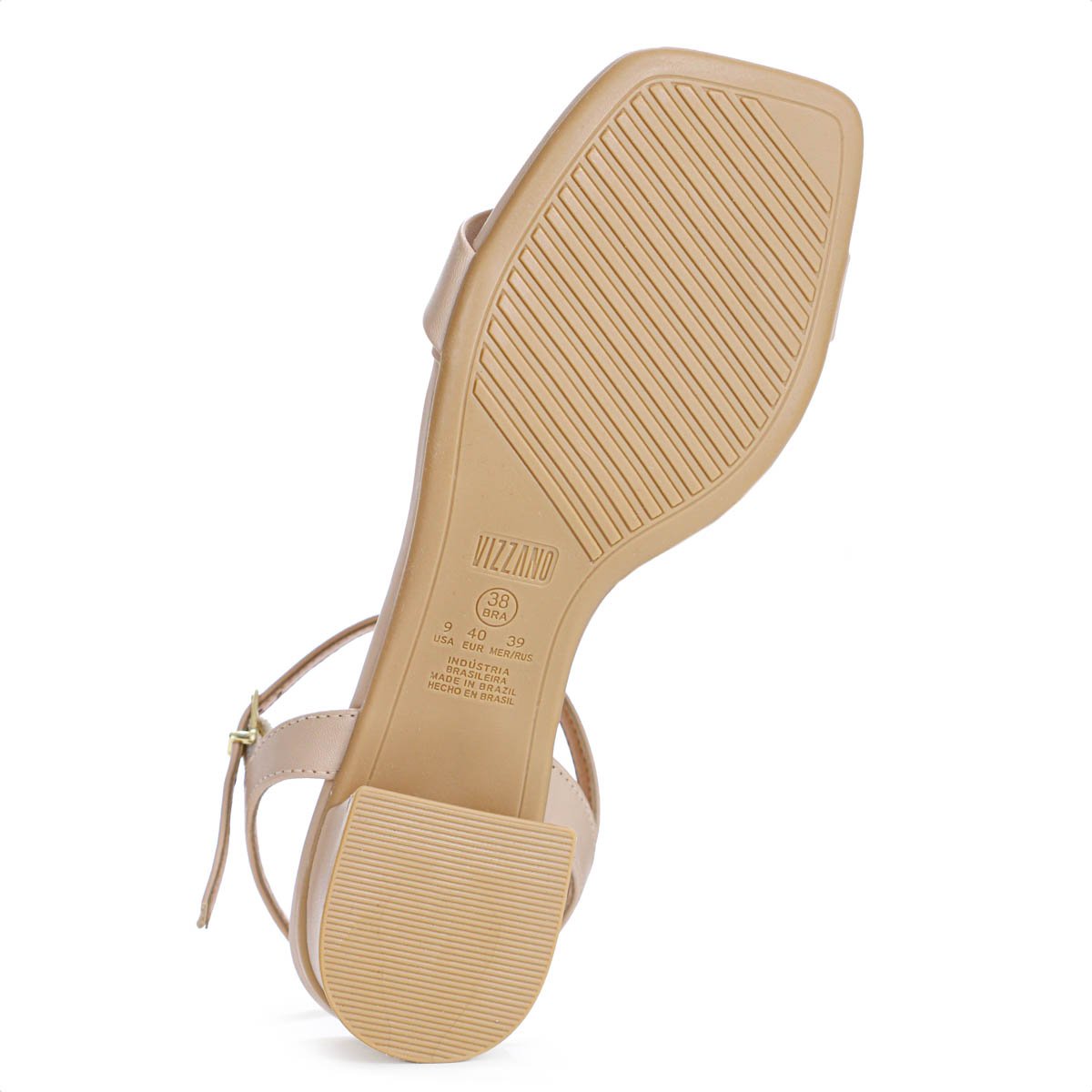 Sandalia Vizzano Salto Baixo Pelica Bege - Feminino Bege 7