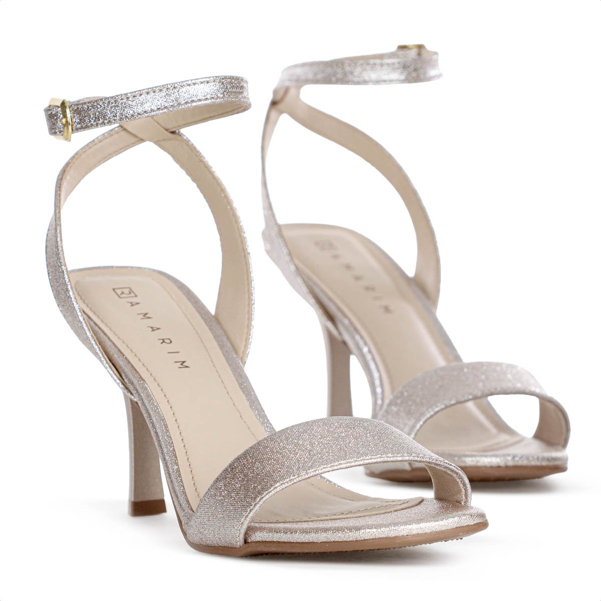 Sandalia Ramarim Salto Alto Social Rose Metalizado - Feminino Dourado 4