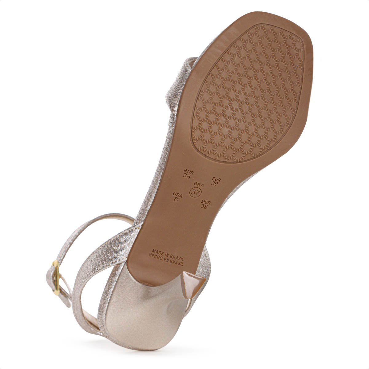 Sandalia Ramarim Salto Alto Social Rose Metalizado - Feminino Dourado 7