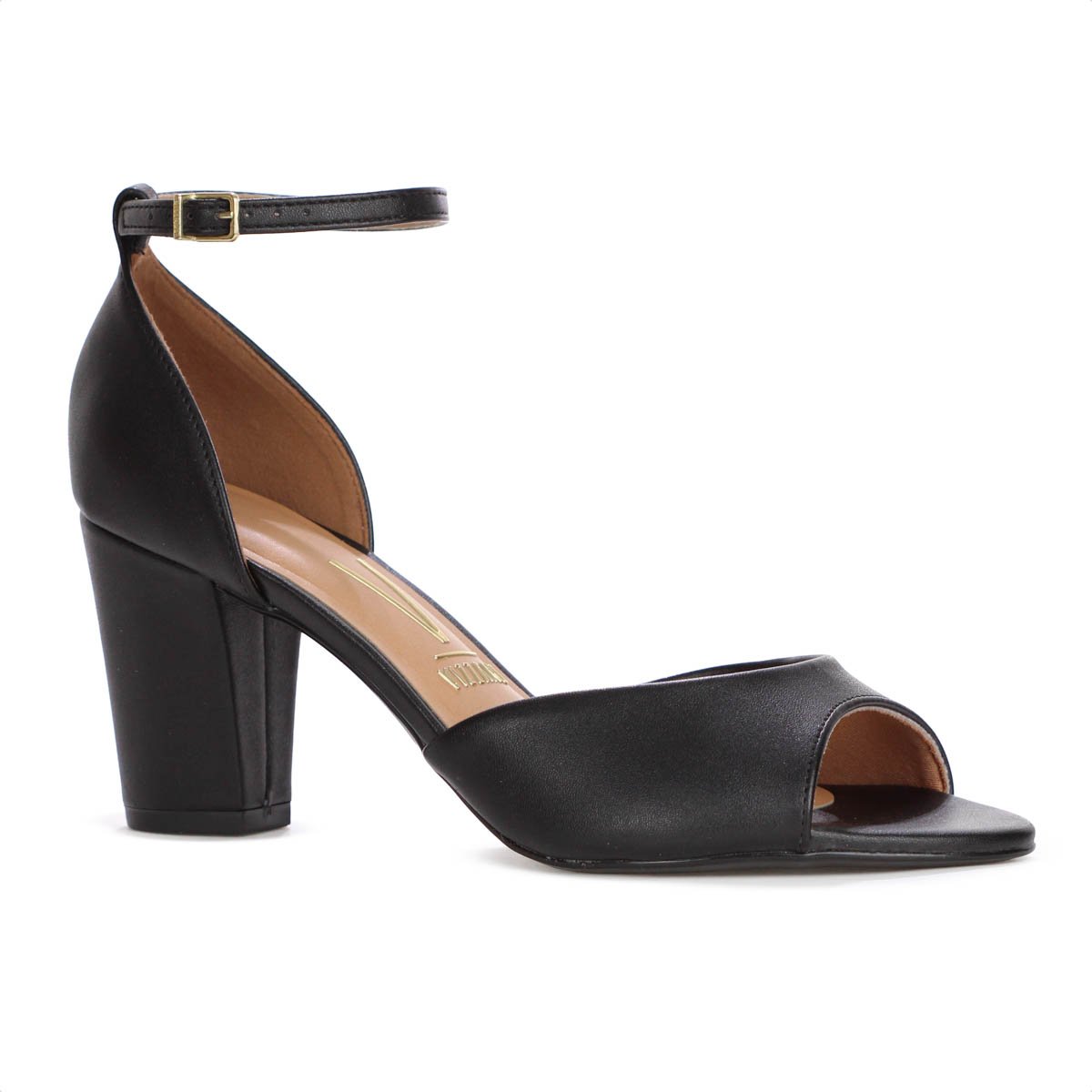 Sandalia Vizzano Salto Medio Grosso  Preto - Feminino