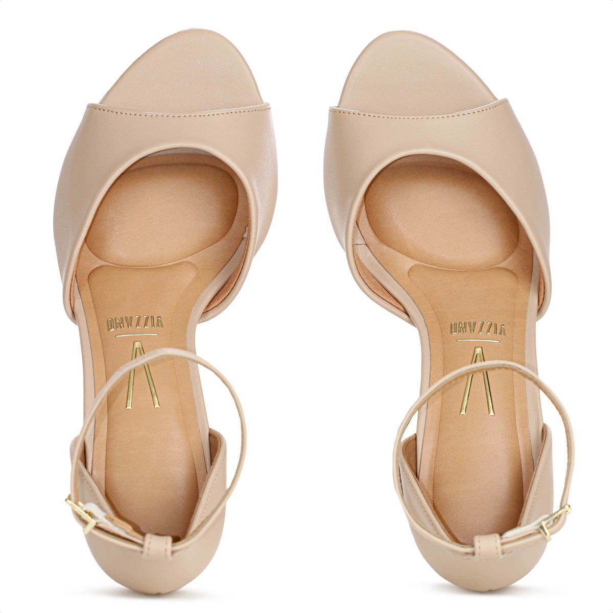 Sandalia Vizzano Salto Medio Grosso Bege - Feminina Bege 5