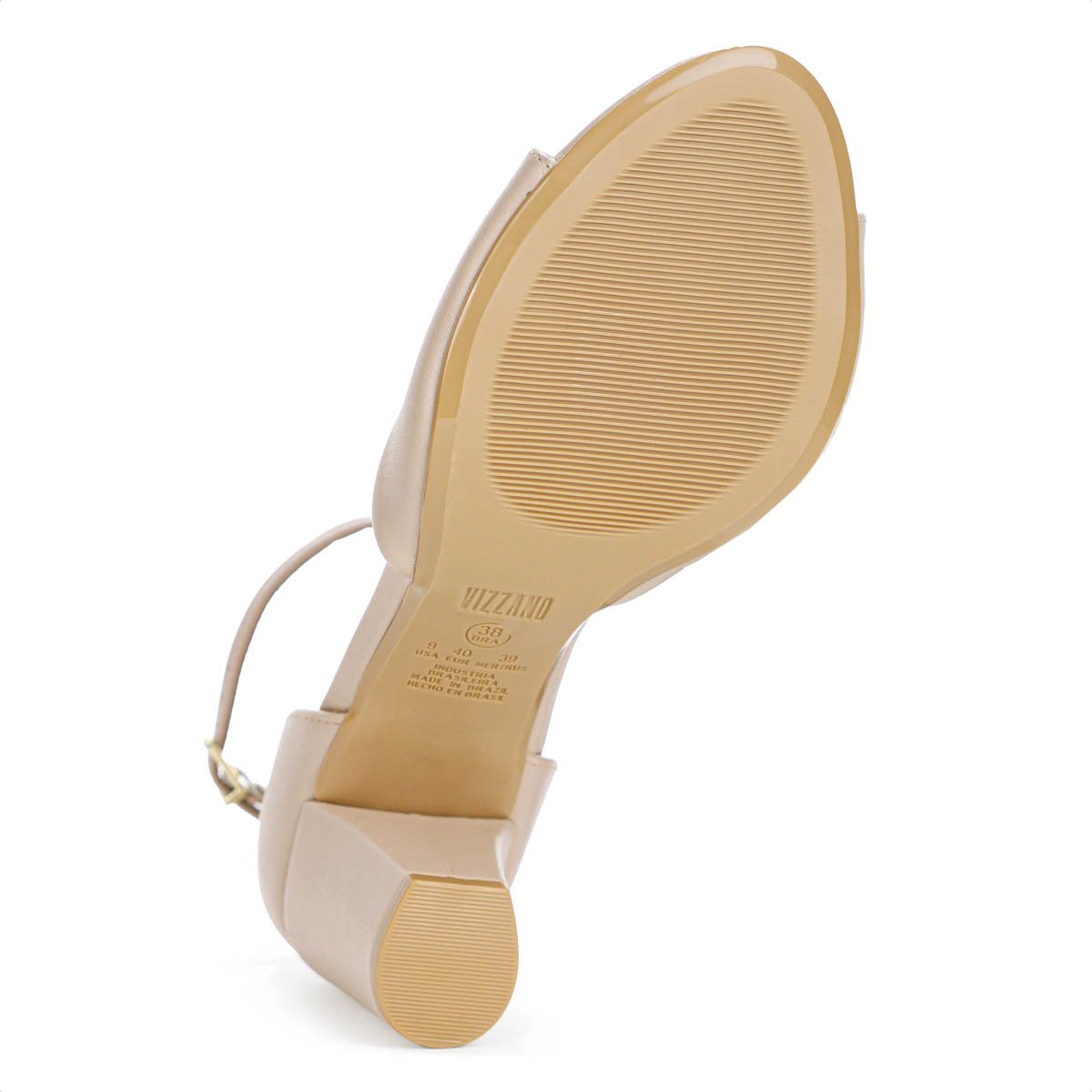 Sandalia Vizzano Salto Medio Grosso Bege - Feminina Bege 7