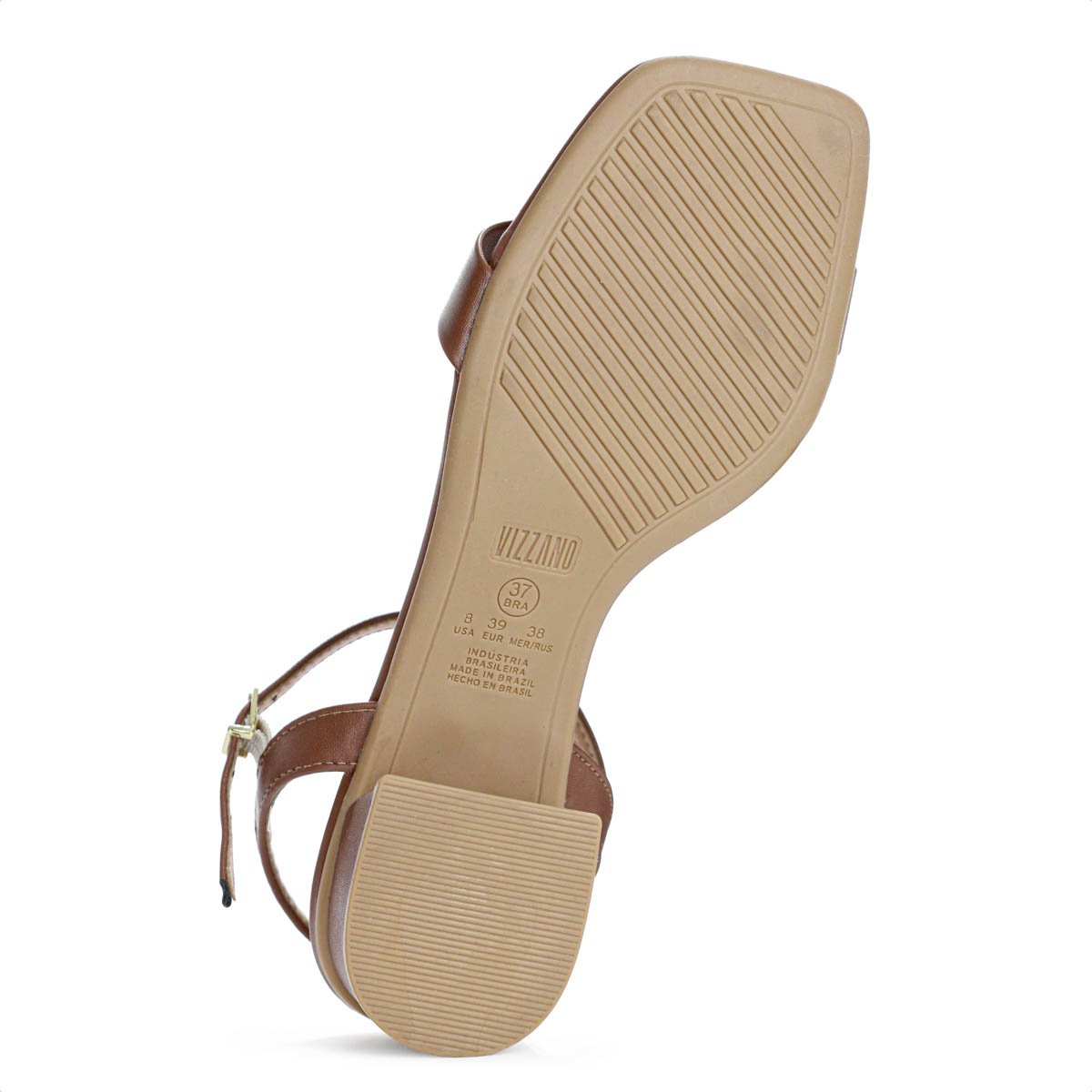Sandalia Vizzano Salto Baixo Pelica Marrom - Feminino Marrom 7