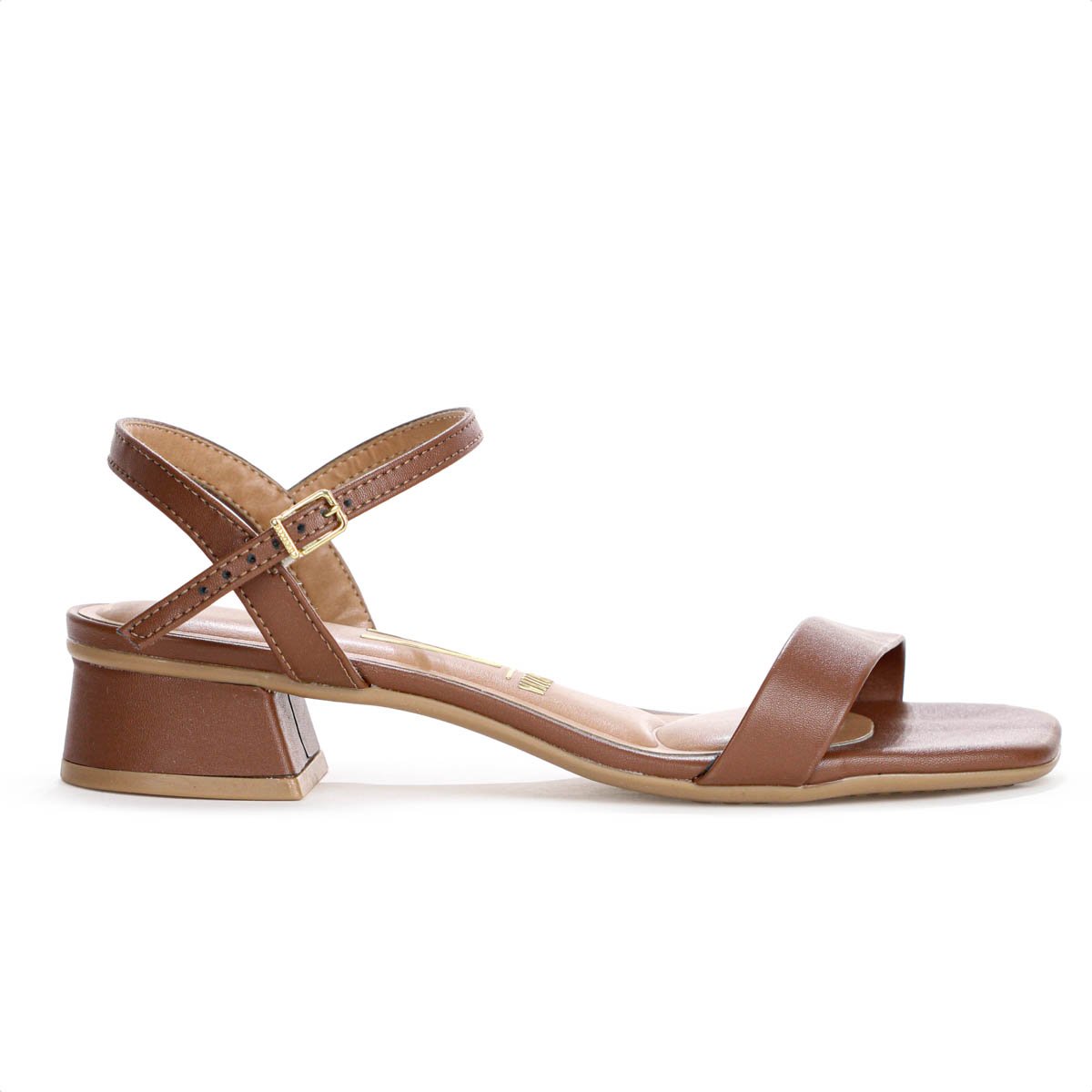 Sandalia Vizzano Salto Baixo Pelica Marrom - Feminino Marrom 2
