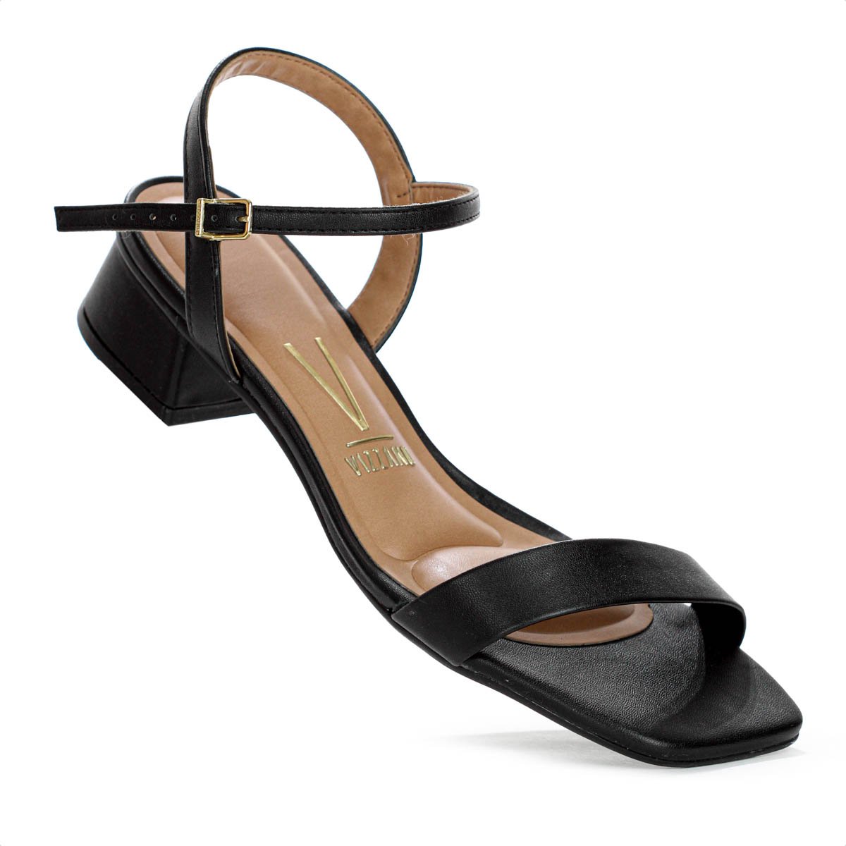 Sandalia Vizzano Salto Baixo Pelica Preto - Feminino Preto 6