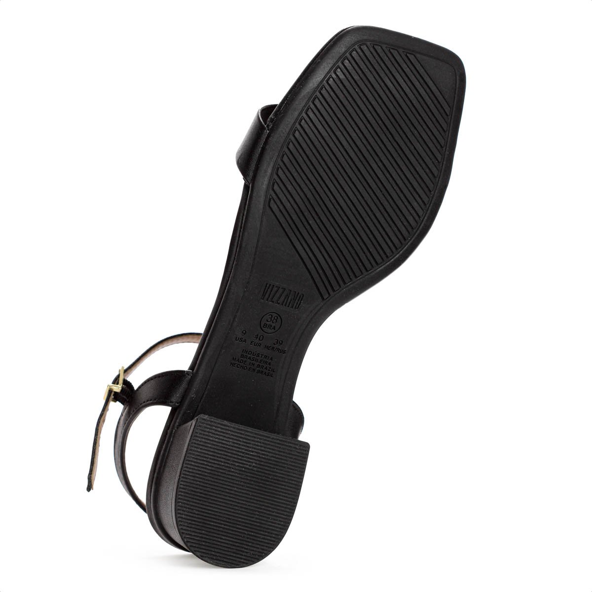 Sandalia Vizzano Salto Baixo Pelica Preto - Feminino Preto 7