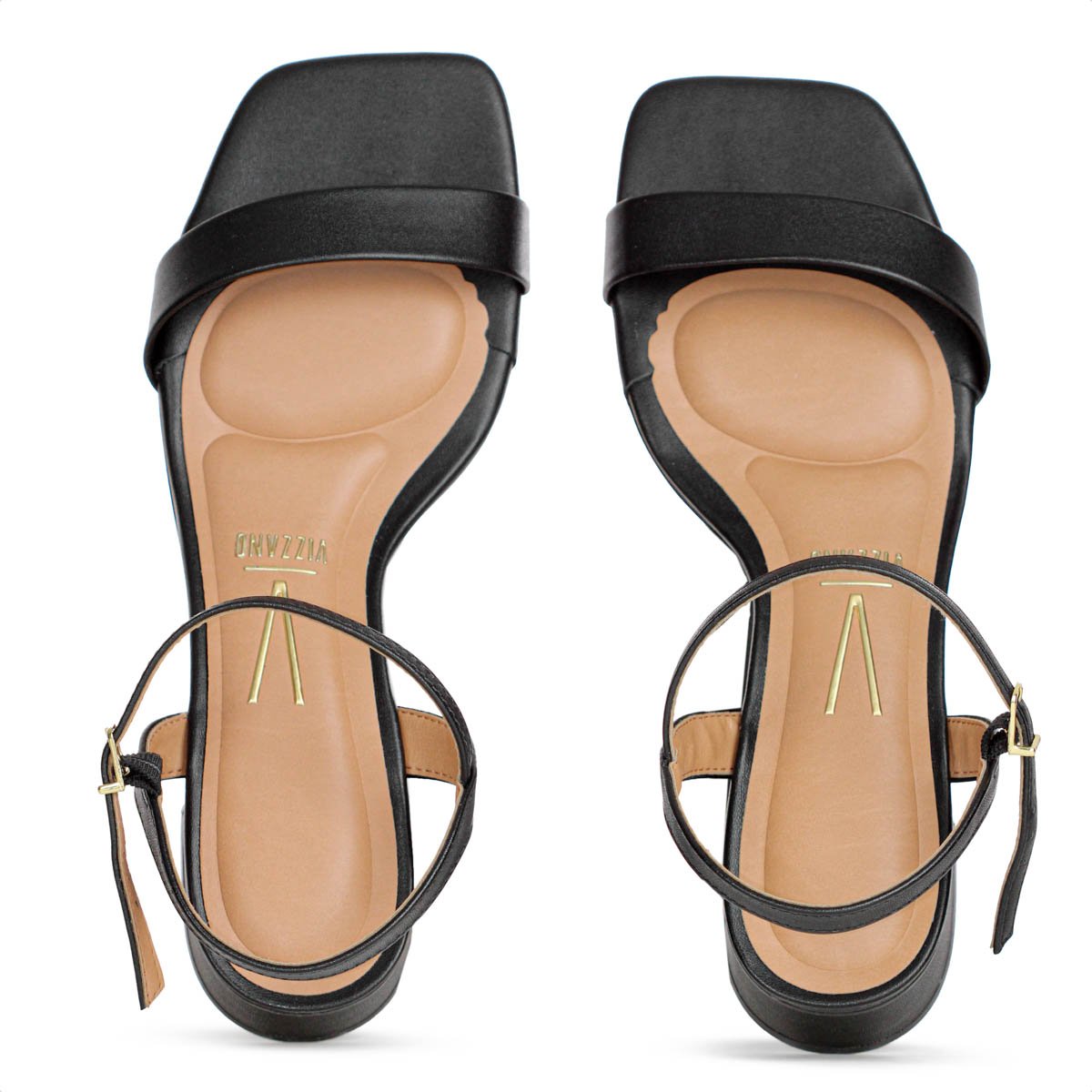 Sandalia Vizzano Salto Baixo Pelica Preto - Feminino Preto 5