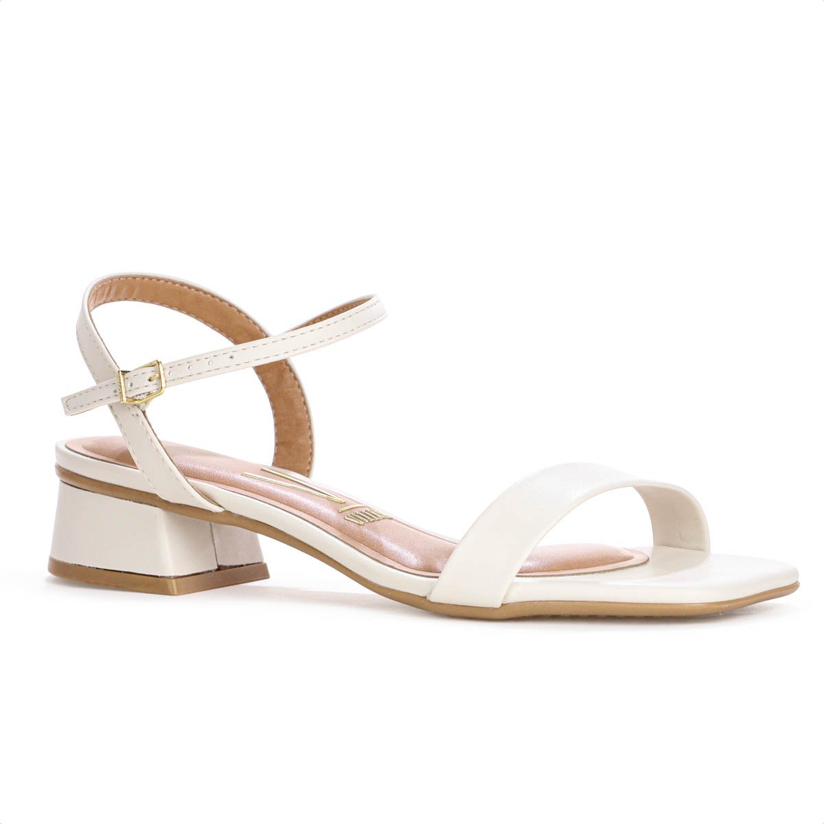 Sandalia Vizzano Salto Baixo Pelica Off White - Feminino