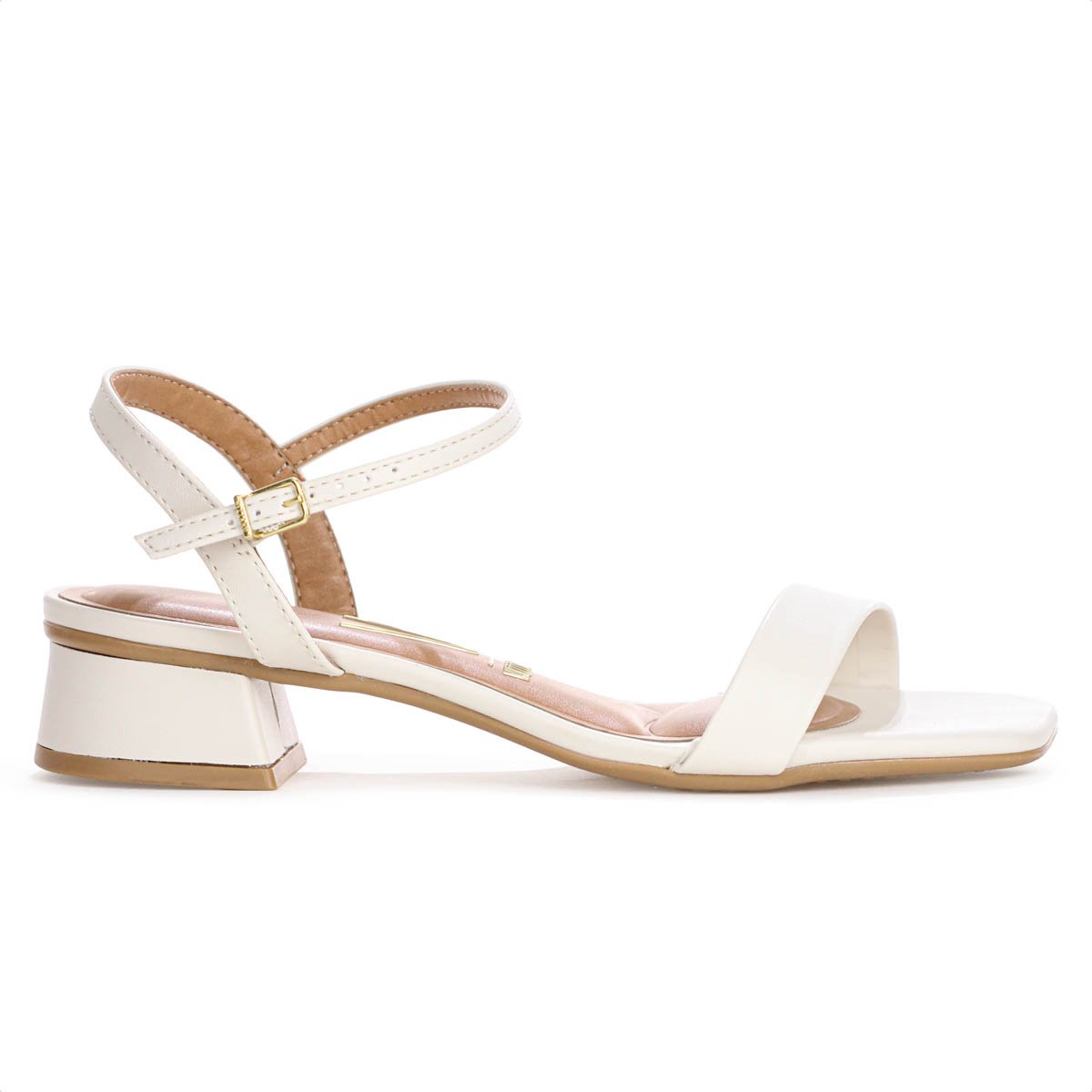 Sandalia Vizzano Salto Baixo Pelica Off White - Feminino Branco 2