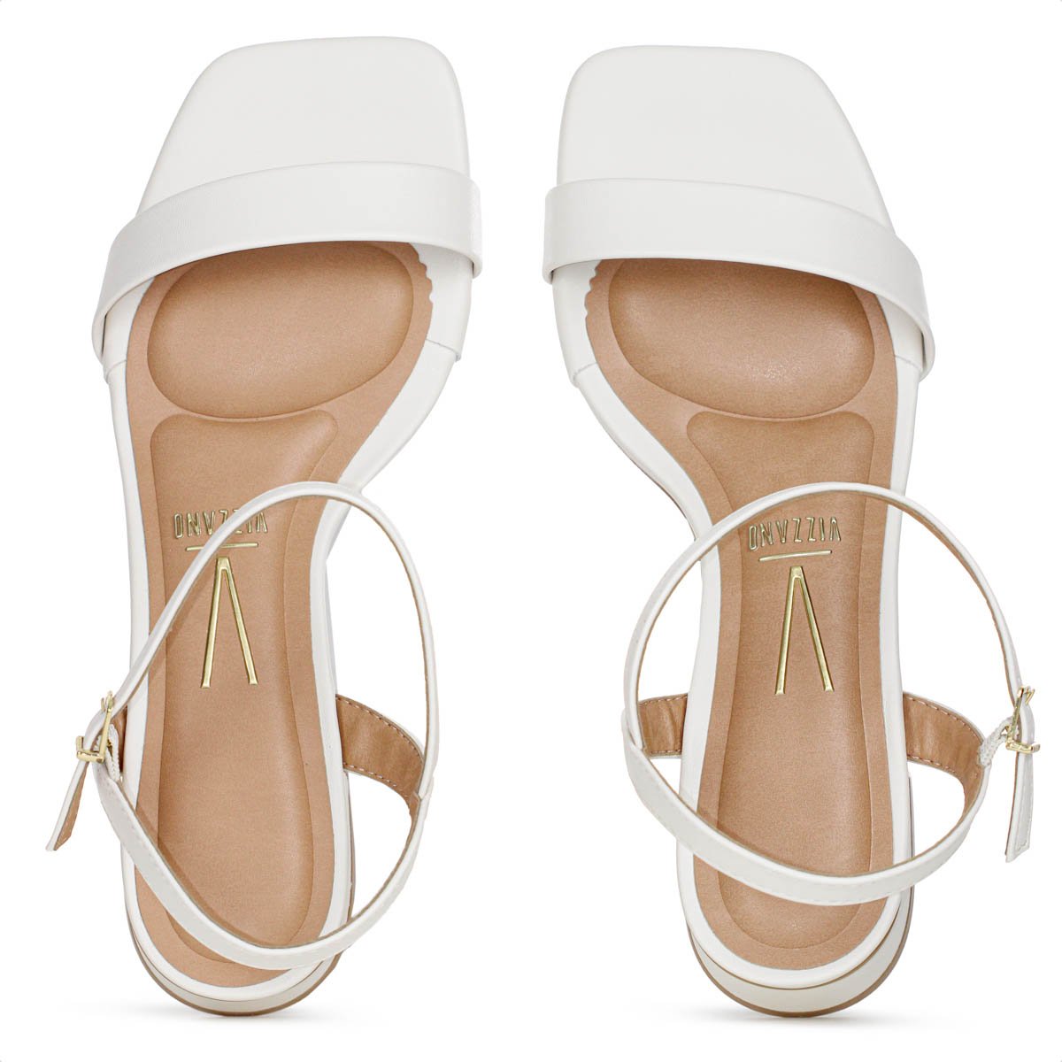 Sandalia Vizzano Salto Baixo Pelica Off White - Feminino Branco 5