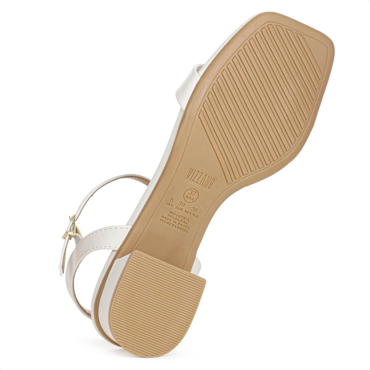 Sandalia Vizzano Salto Baixo Pelica Off White - Feminino Branco 7