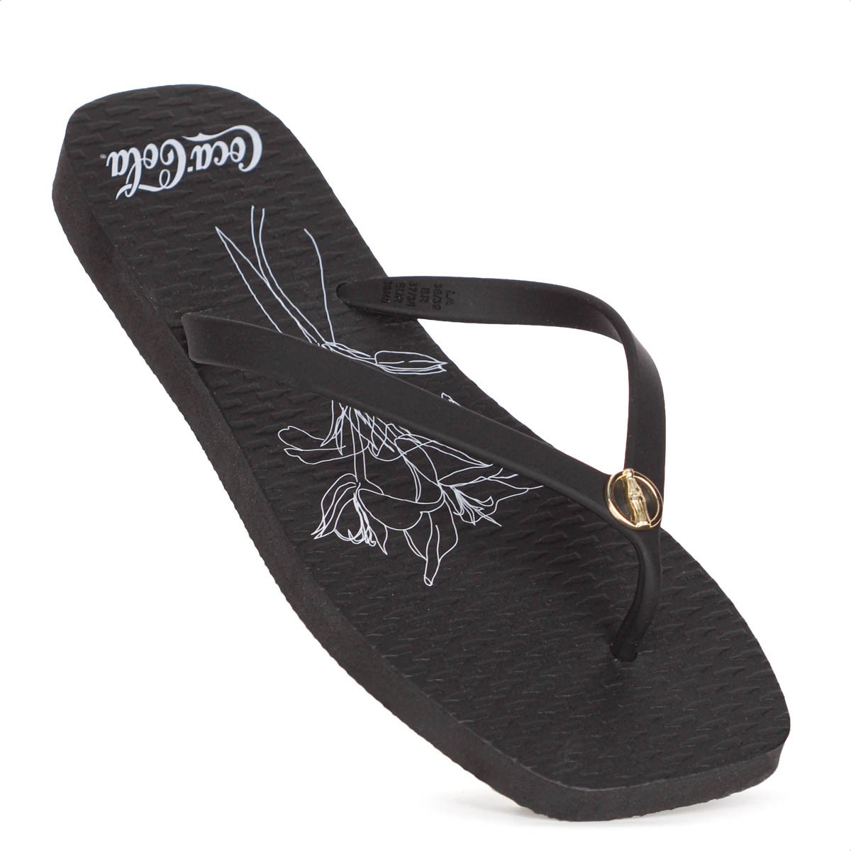 Chinelo Coca Cola Square Lilium Preto - Feminino  Preto 5