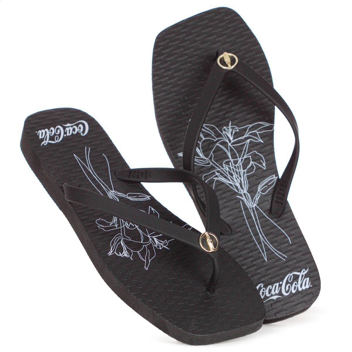Chinelo Coca Cola Square Lilium Preto - Feminino  Preto 10