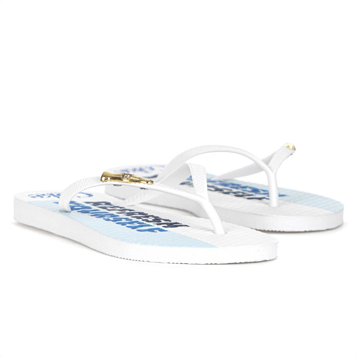 Chinelo Coca Cola Coke Yourself Branco e Azul - Feminino Branco 2