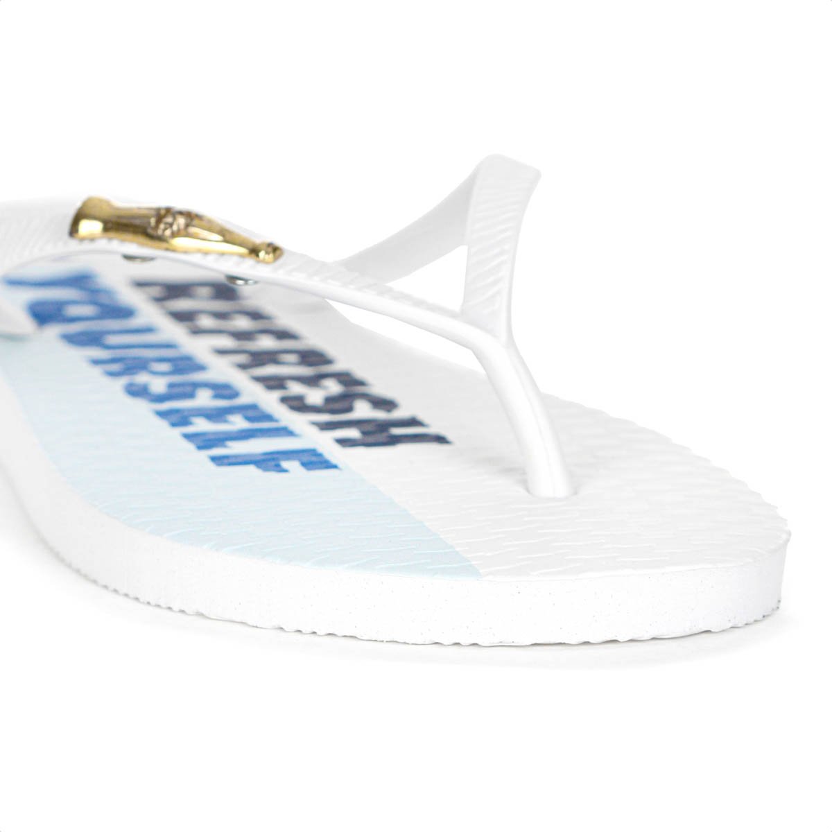 Chinelo Coca Cola Coke Yourself Branco e Azul - Feminino Branco 8